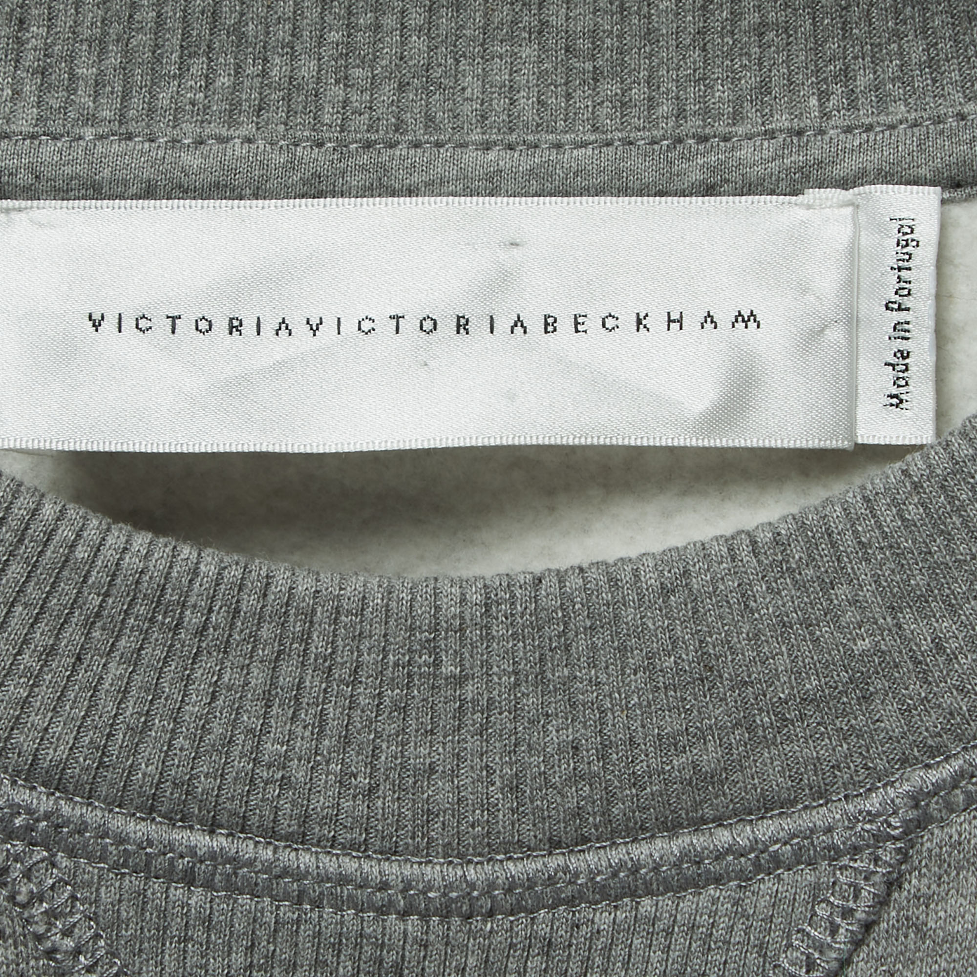 Victoria Beckham Grey Cotton Crew Neck Sweatshirt L