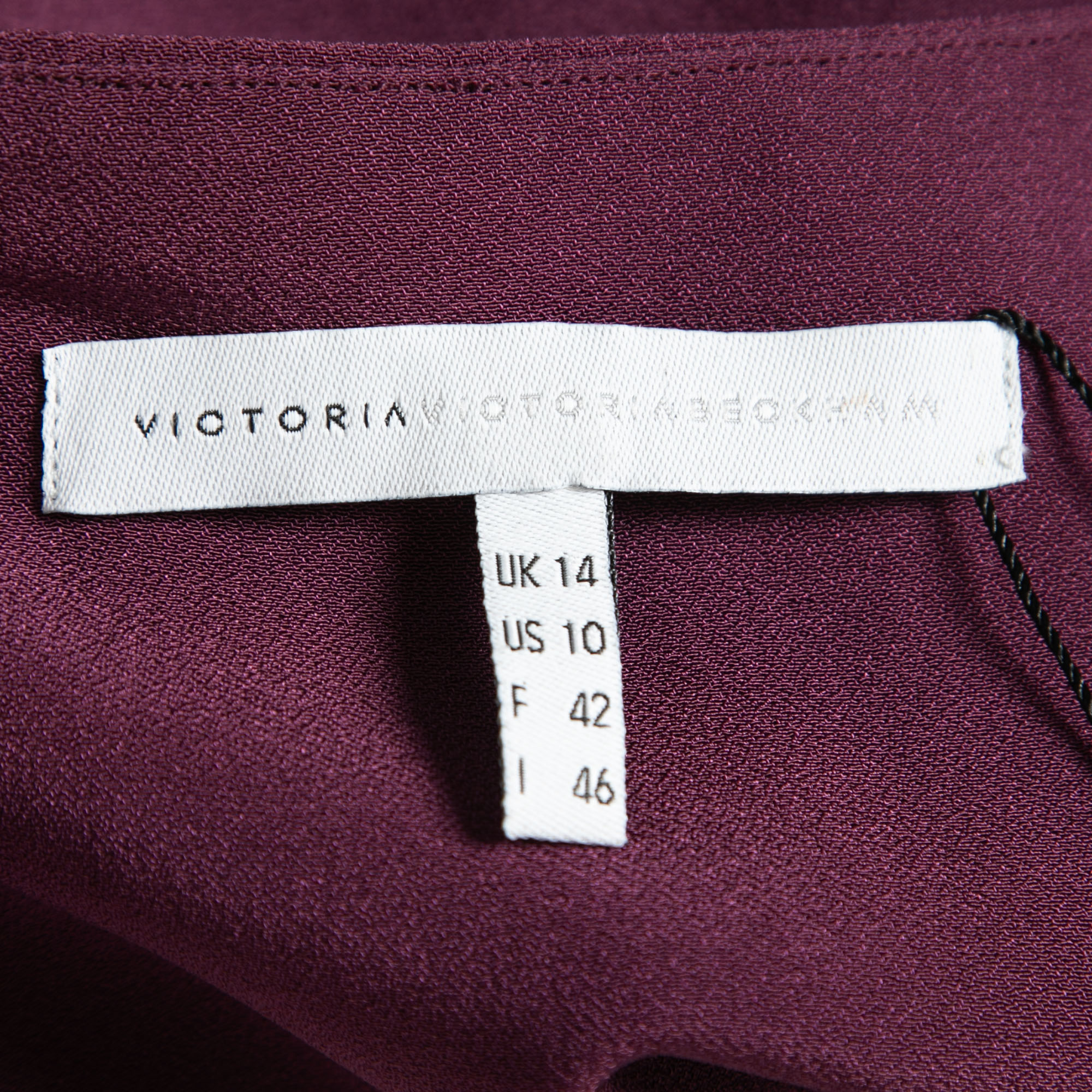 Victoria Victoria Beckham Purple And White Belted Shift Dress L