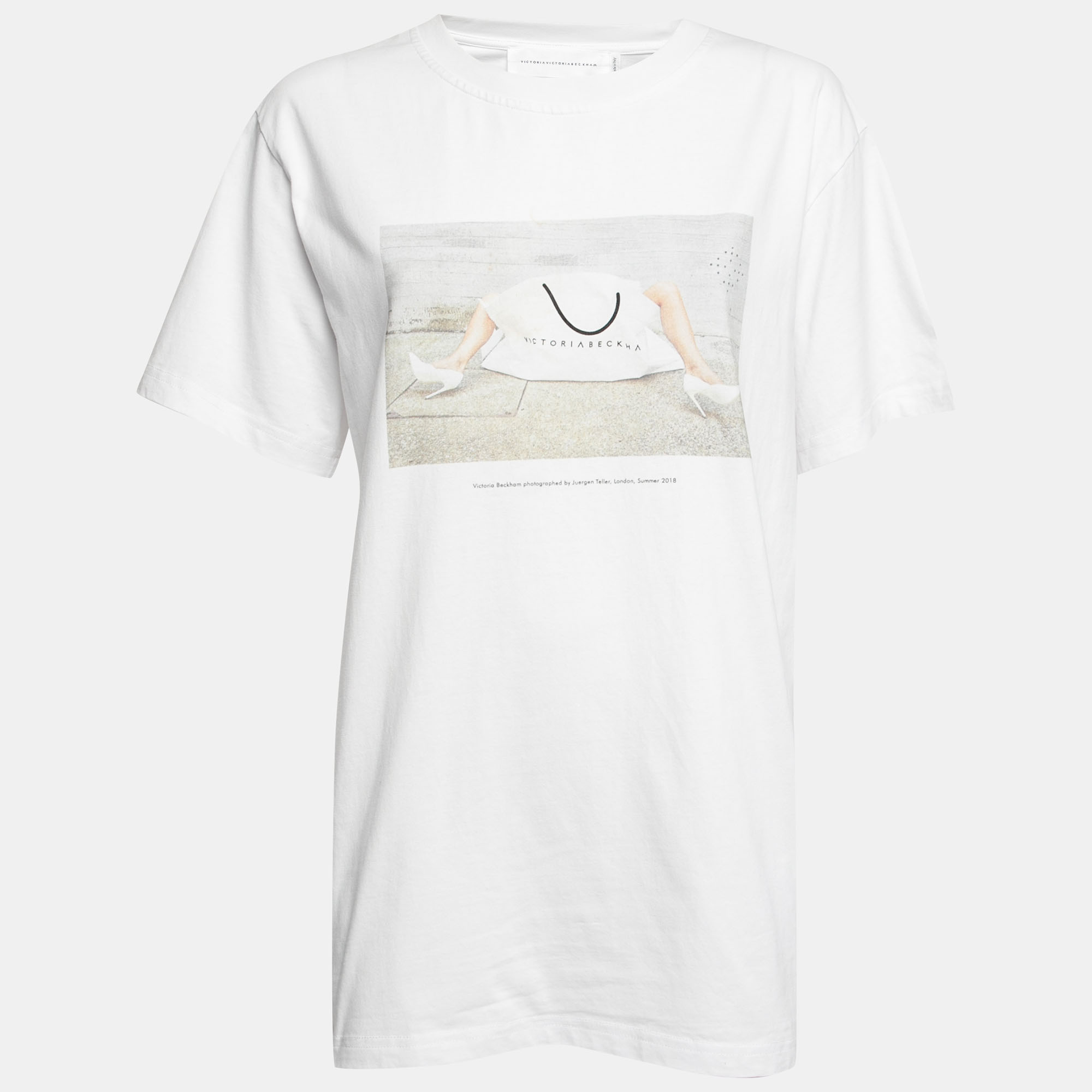 

Victoria Victoria Beckham White Printed Cotton Short Sleeve T-Shirt