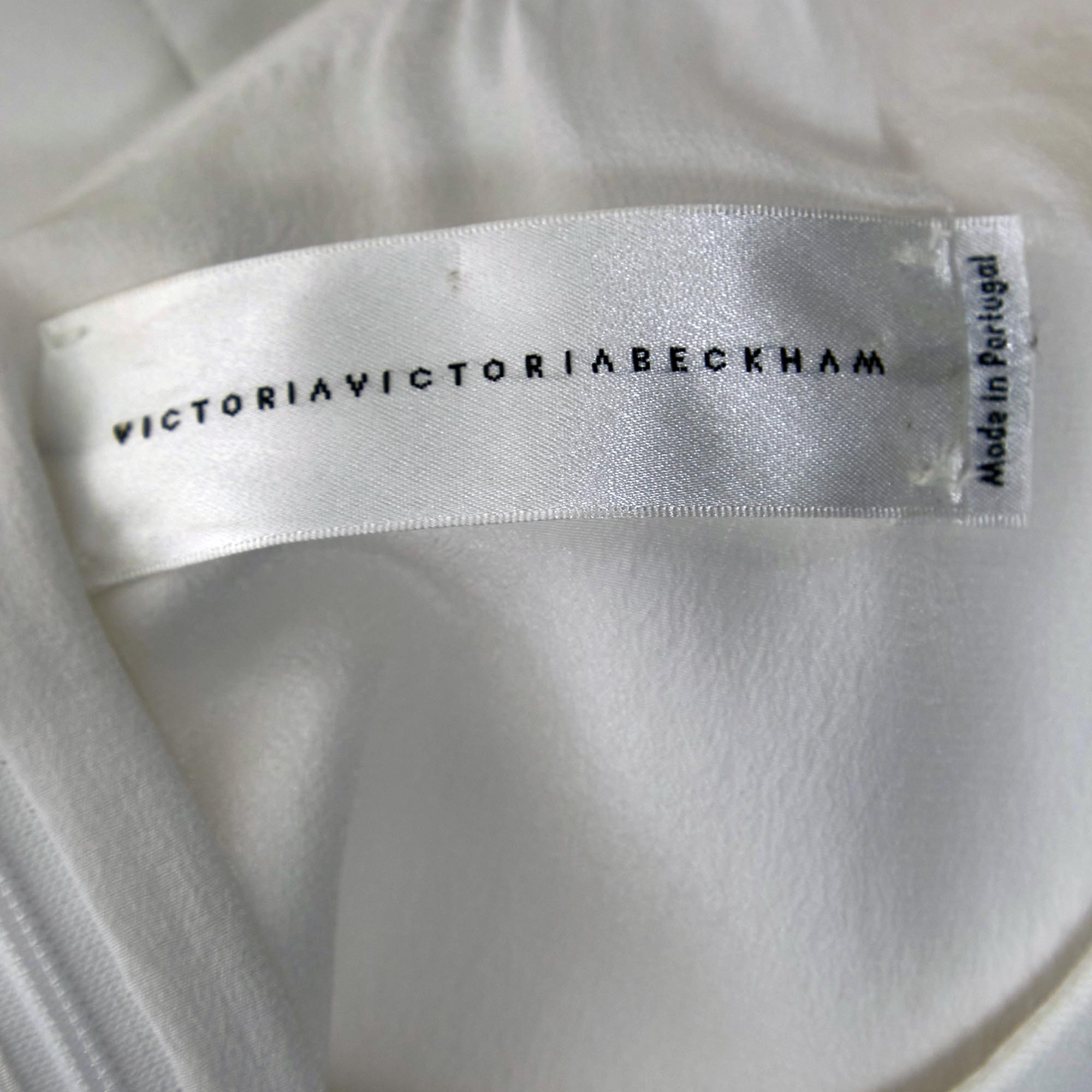 Victoria Victoria Beckham White Crepe Mini Shift Dress S