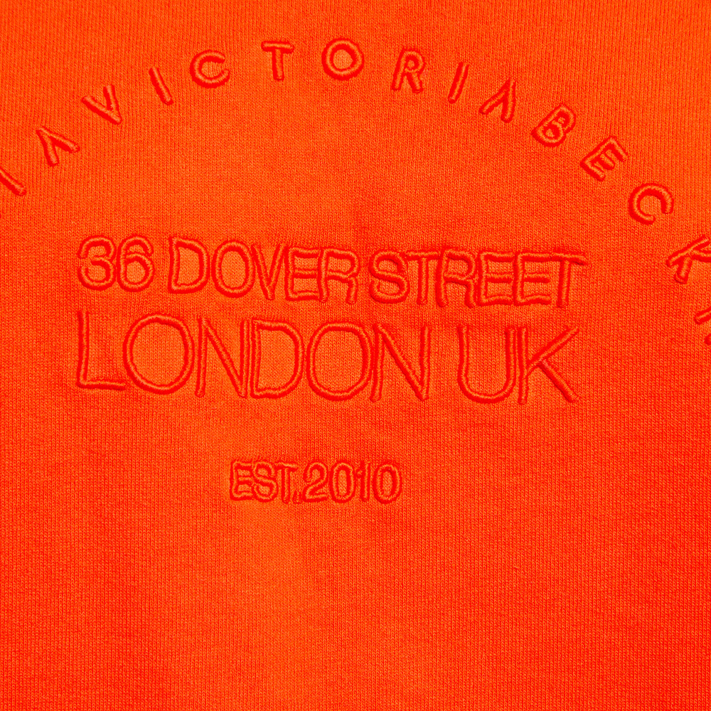 Victoria Victoria Beckham Orange Logo Embroidered Cotton Sweatshirt XS