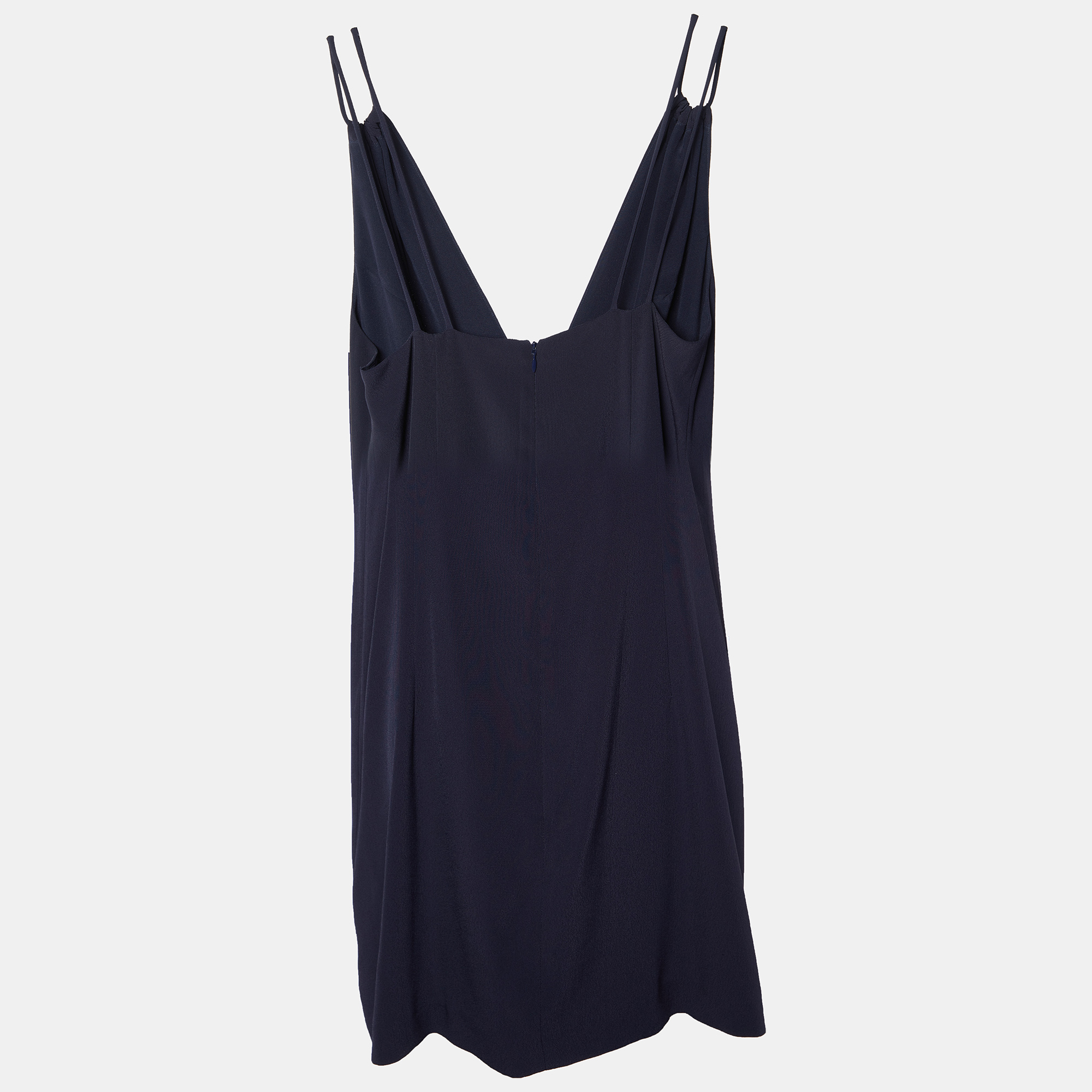 Victoria Victoria Beckham Navy Blue Plunge V-Neck Mini Dress M