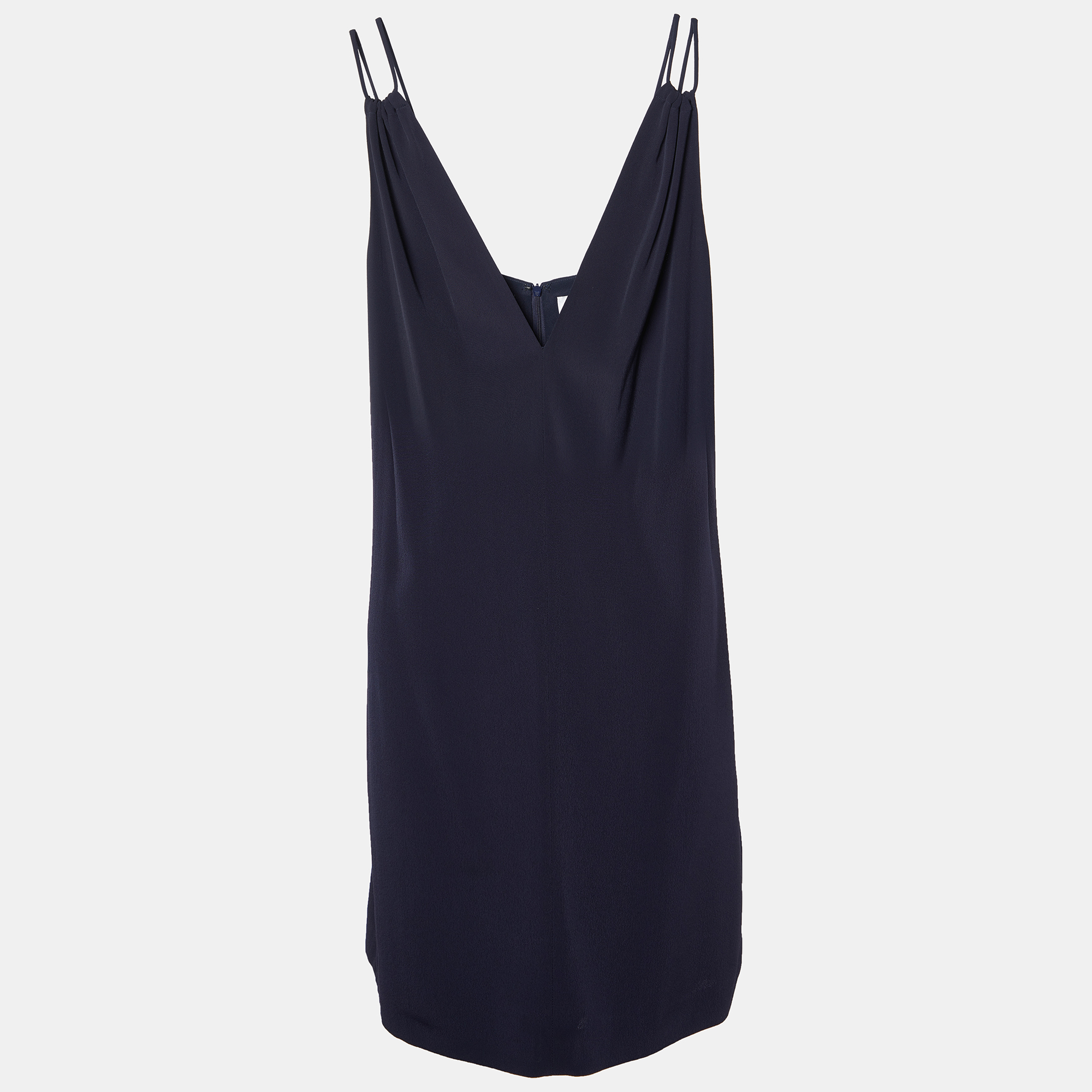 Victoria victoria beckham navy blue plunge v-neck mini dress m