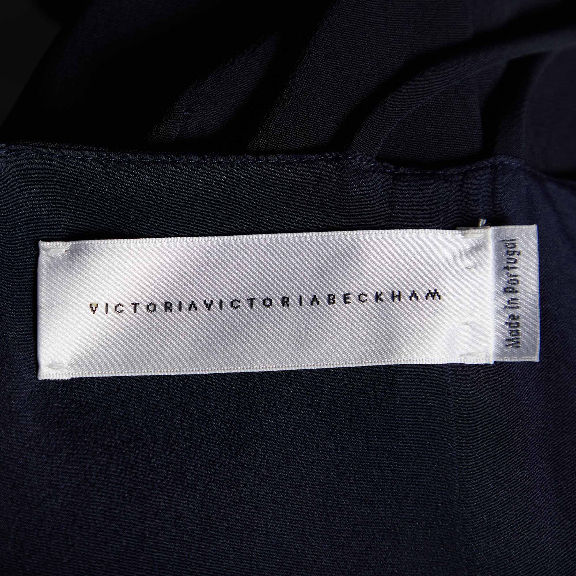 Victoria Victoria Beckham Navy Blue Plunge V-Neck Mini Dress M