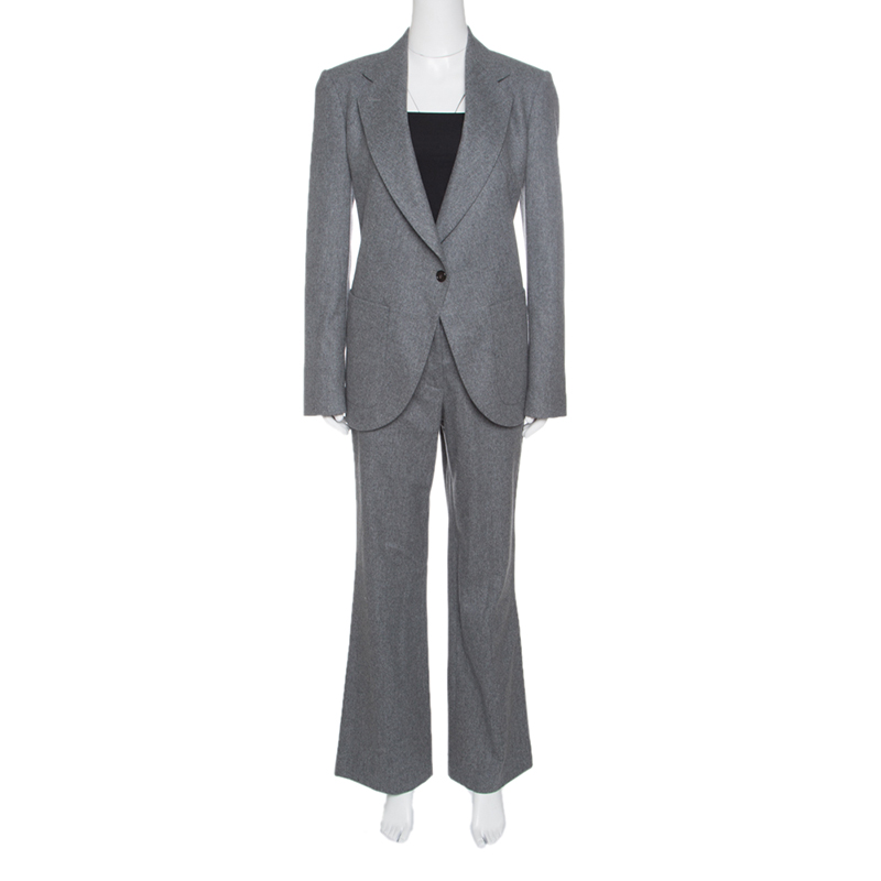 Image of Viktor & Rolf Grey Wool Tailored Blazer and Trouser Set M