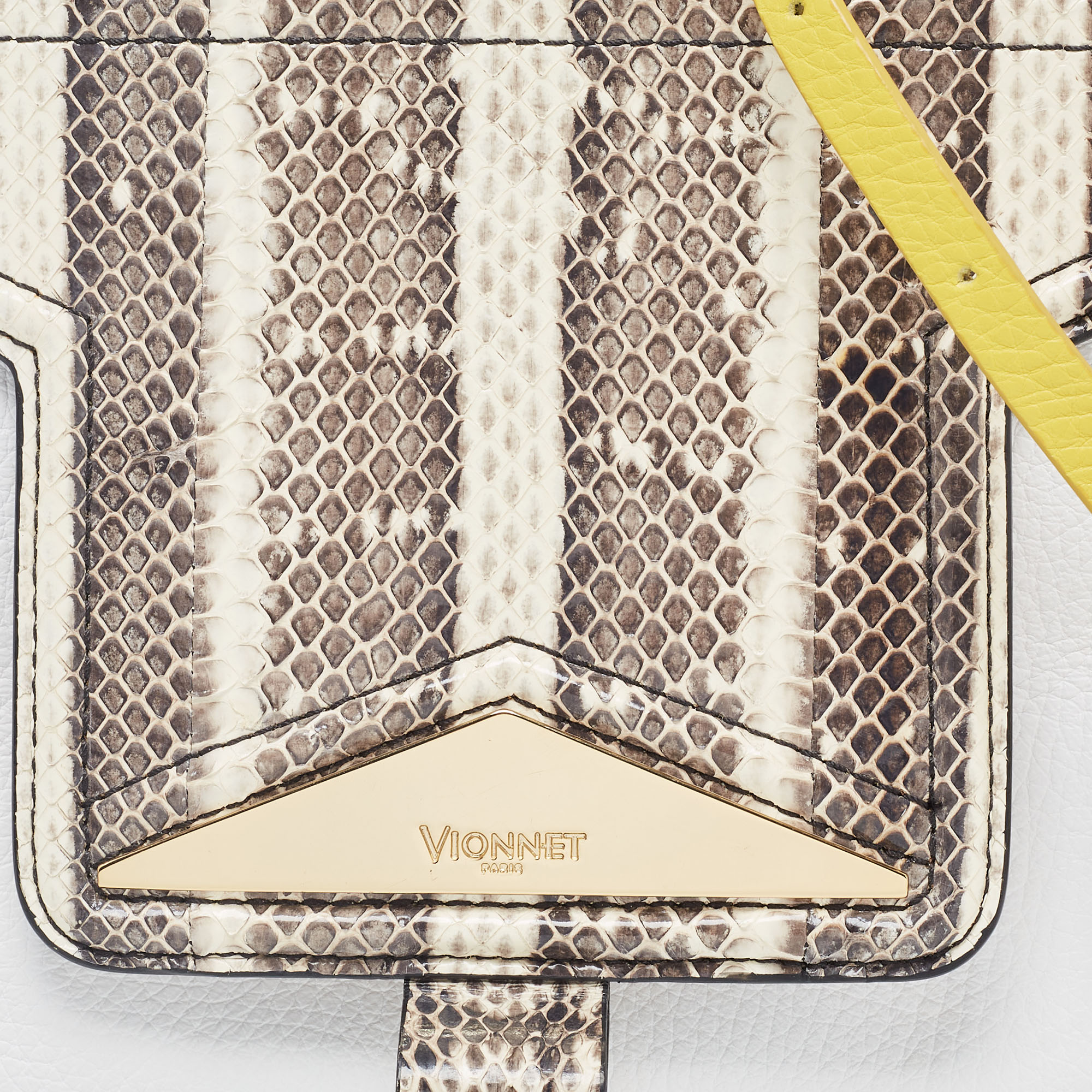 Vionnet Multicolor Snakeskin And Leather Top Handle Bag