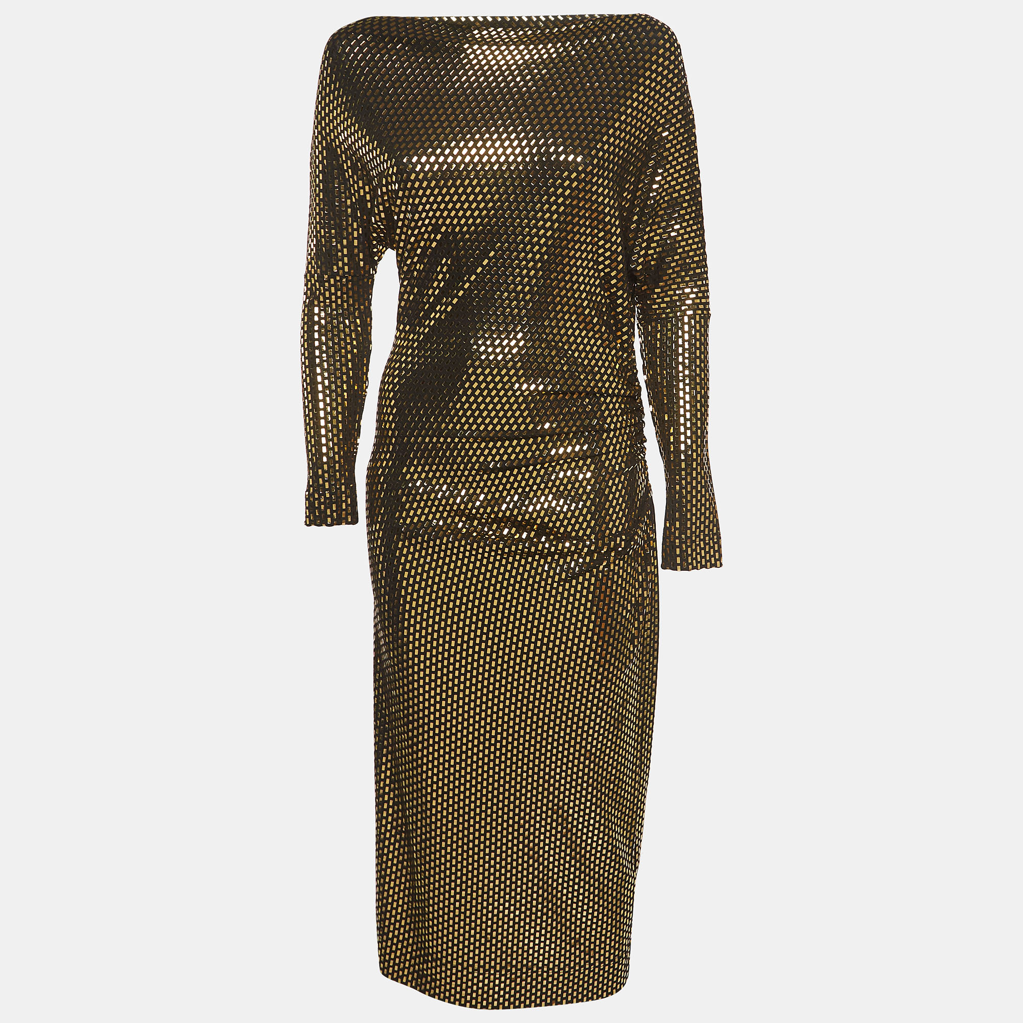 Vivienne Westwood Anglomania Black/Gold Jersey Midi Dress M