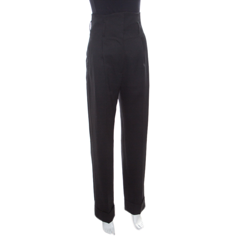 Vivienne Westwood Red Label Black Wool High Waisted Tailored Trousers S