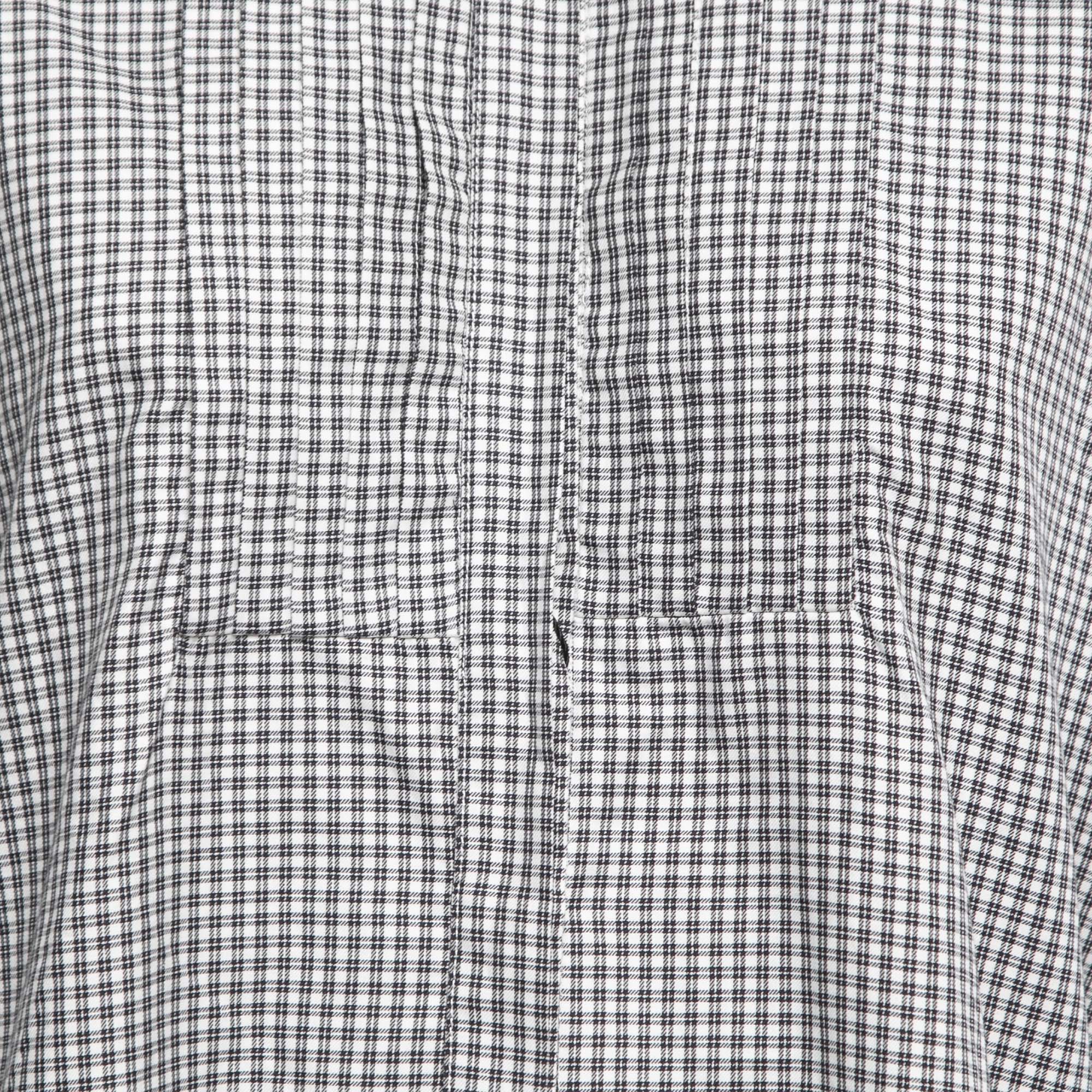 Weekend Max Mara Black Checked Cotton Button Front Tunic M