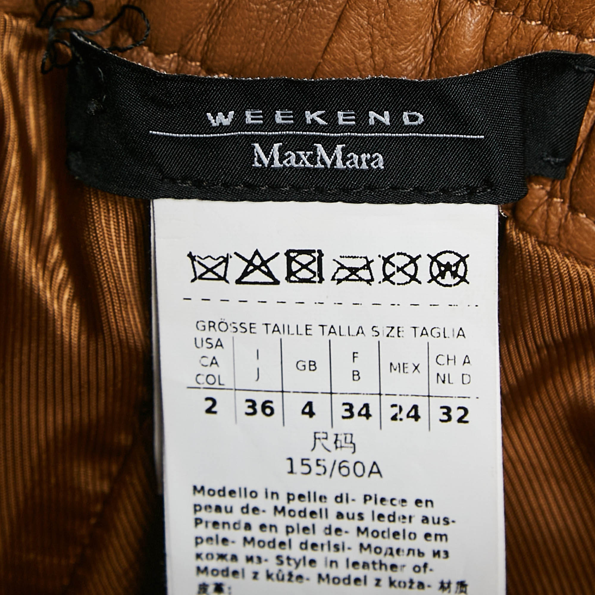 Weekend Max Mara Brown Leather Pants XS