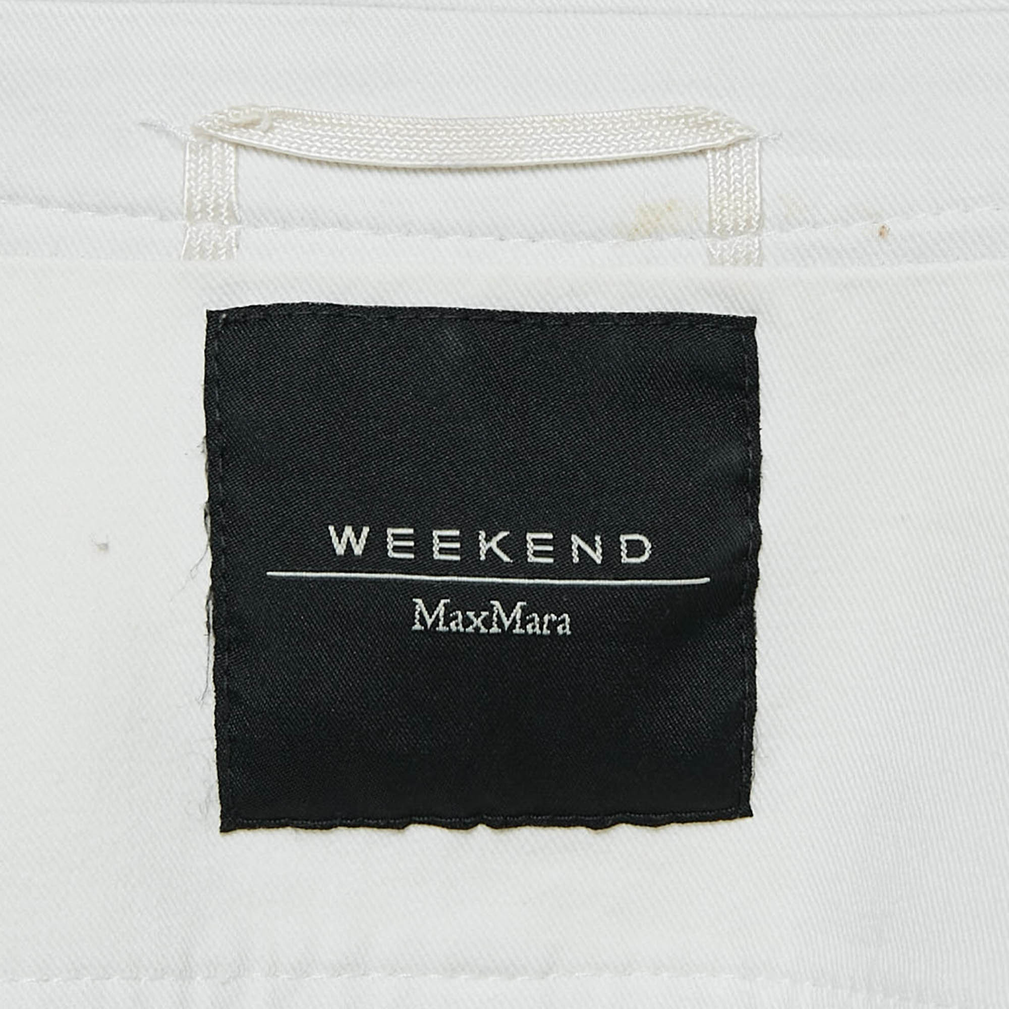 Weekend Max Mara Off White Gabardine Button Front Jacket M