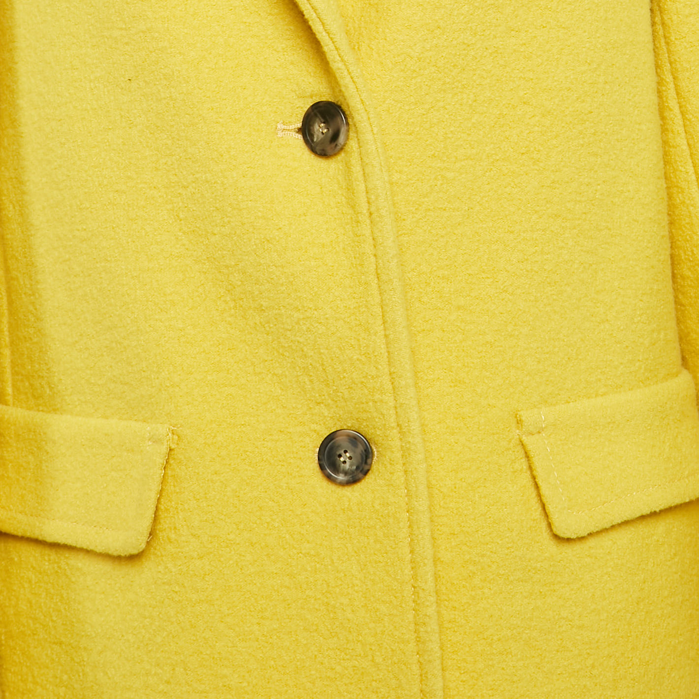 Weekend Max Mara Yellow Wool Felt Mid-Length Coat XS