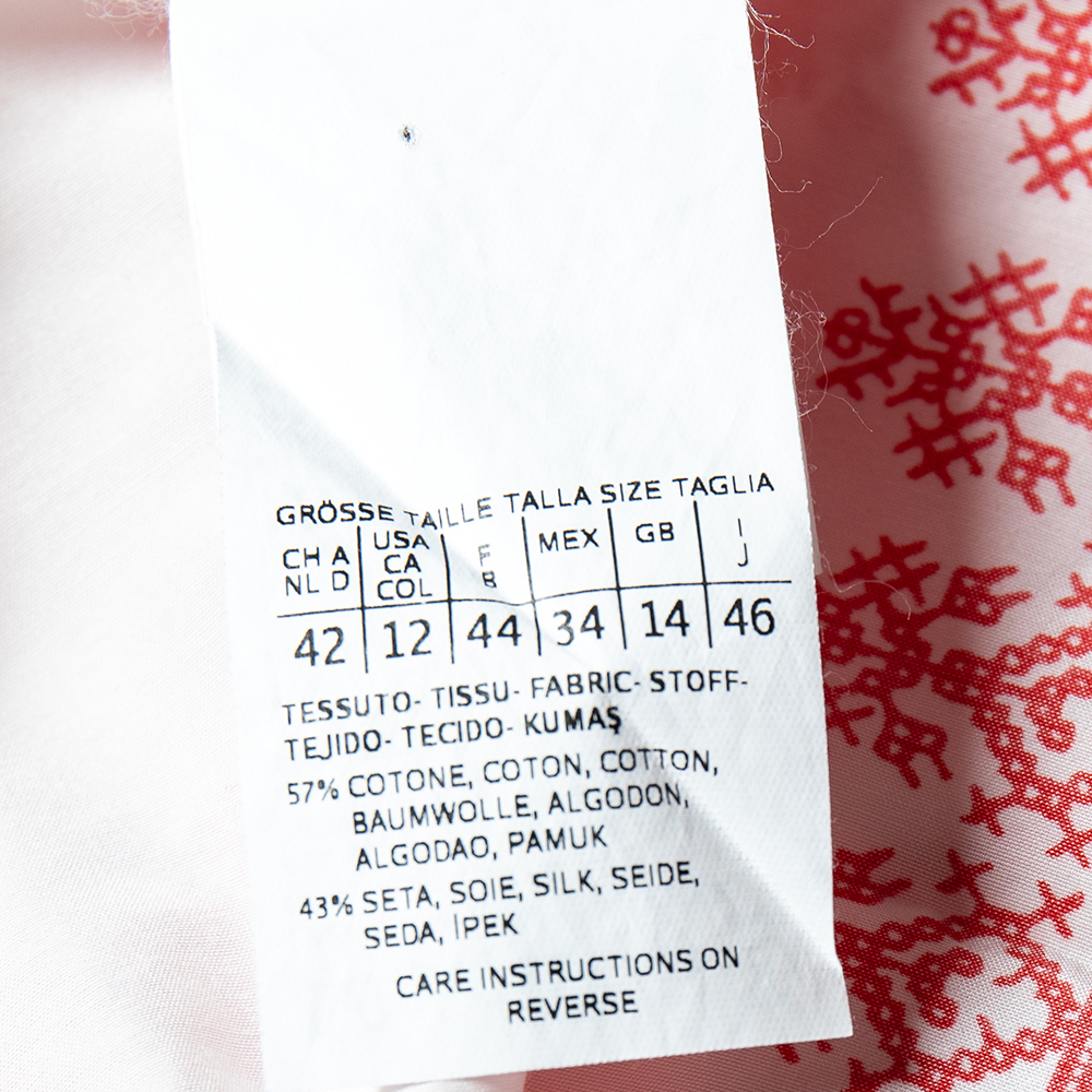 Weekend Max Mara White-Red Printed Cotton Short Shirt Dress L