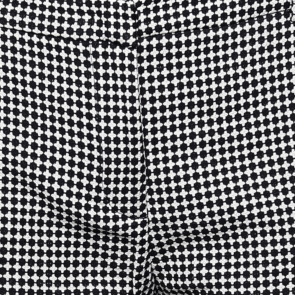 Weekend Max Mara Monochrome Patterned Cotton Blend Tapered Leg Pants M