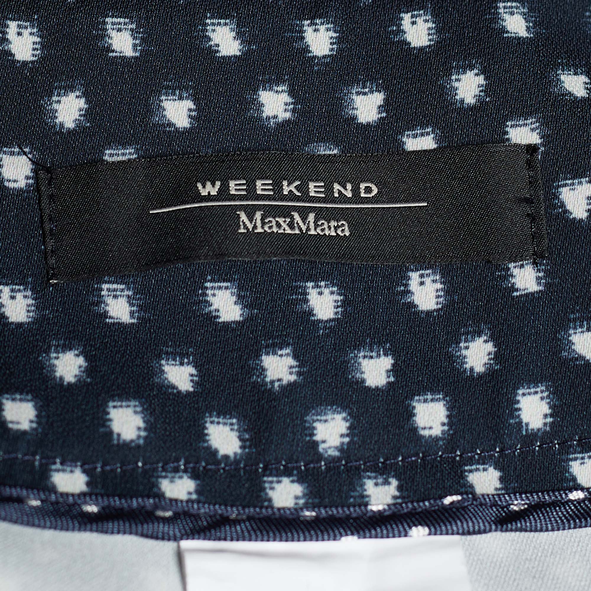 Weekend Max Mara Black Dot Print Crepe Tapered Trousers M
