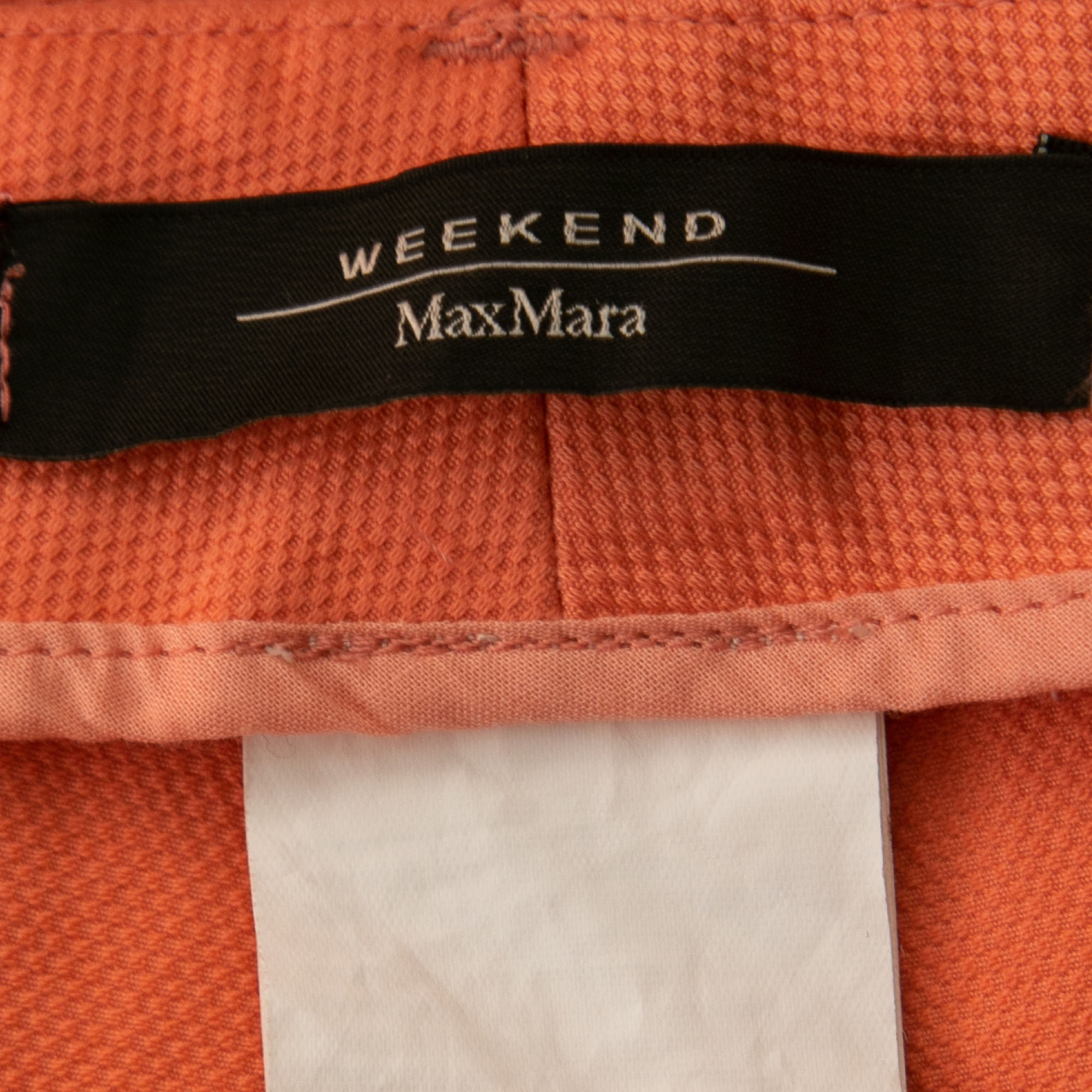 Weekend Max Mara Orange Cotton Slim Cigarette Trousers L