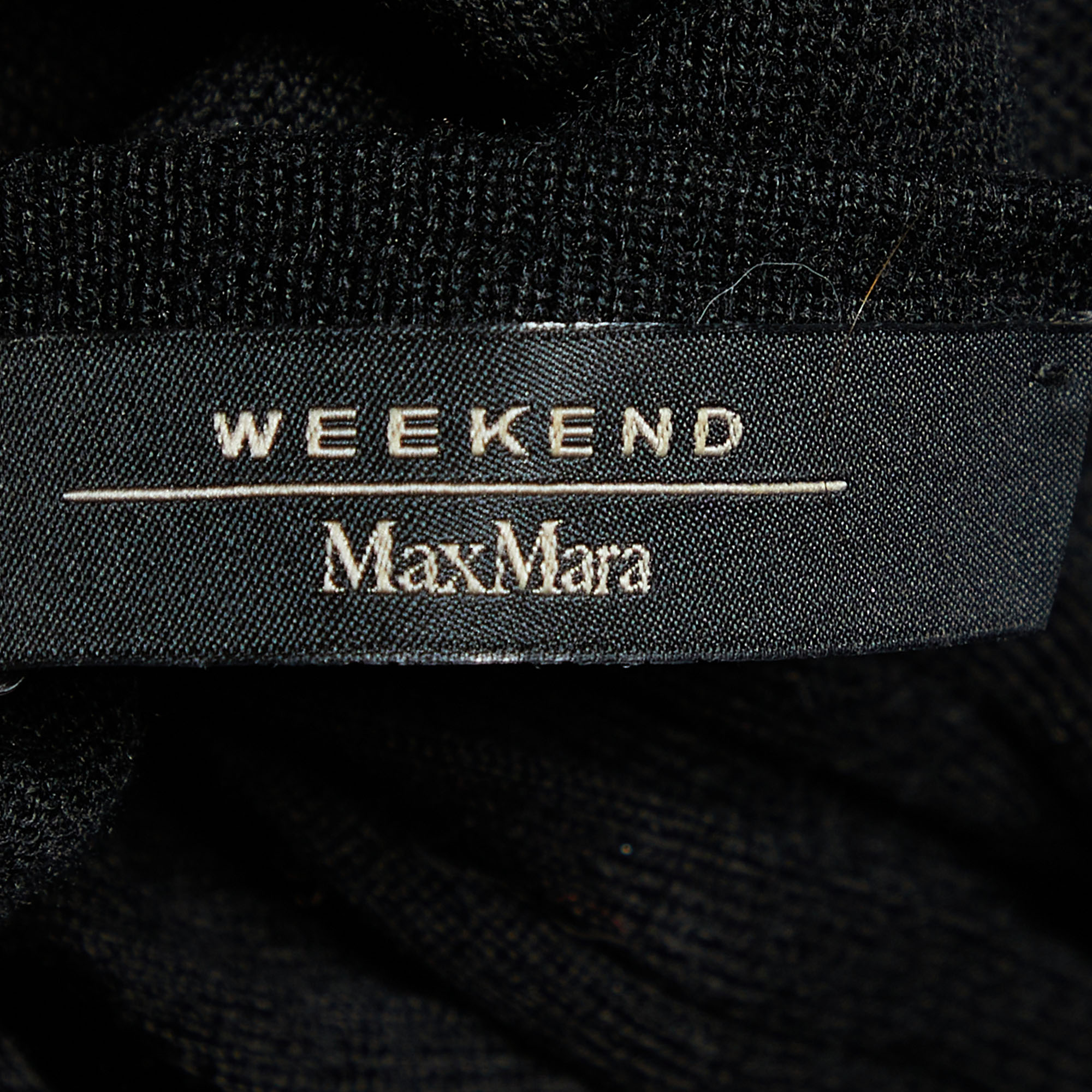 Weekend Max Mara Black Silk & Wool Knit Plisse Panel Top S