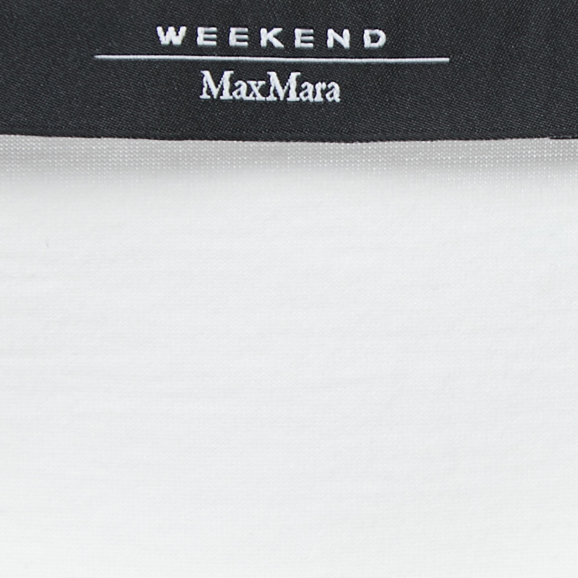 Weekend Max Mara White Cotton Ruffled Sleeveless Top XL