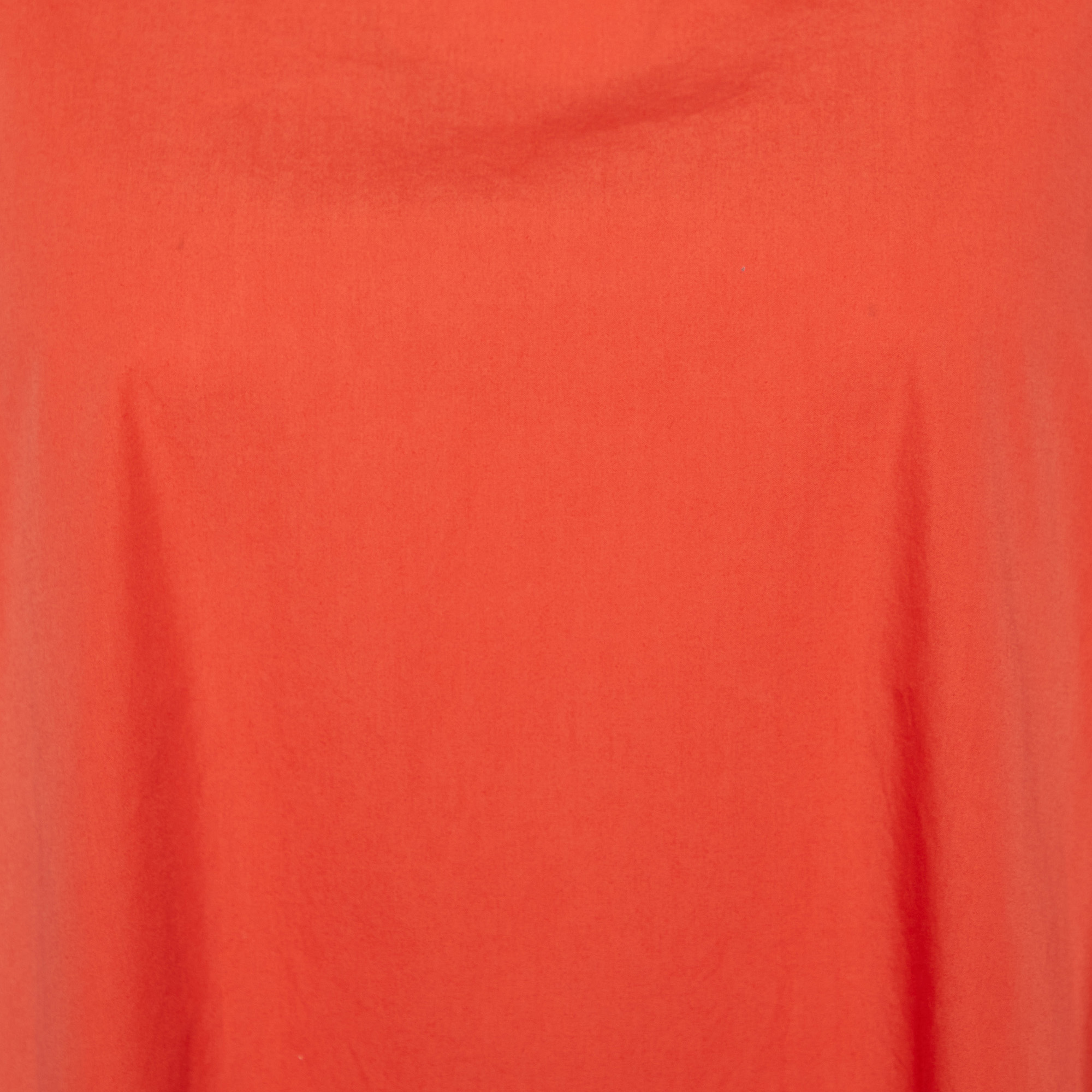 Weekend Max Mara Orange Cotton Shirred Sleeve Mini Dress M