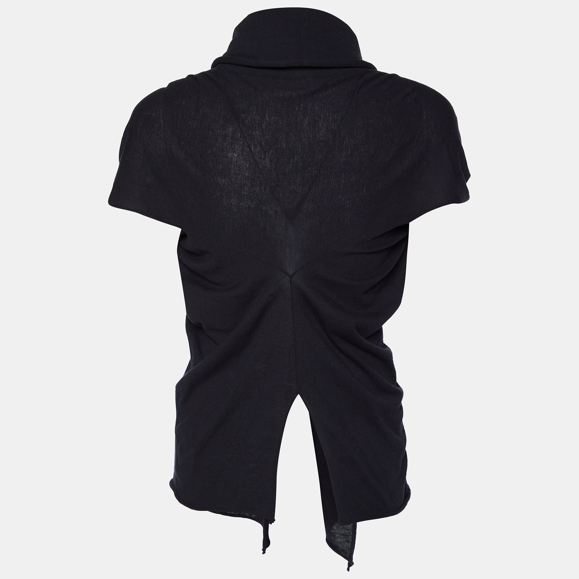 

Weekend Max Mara Black Knit Open Front Asymmetric Cardigan