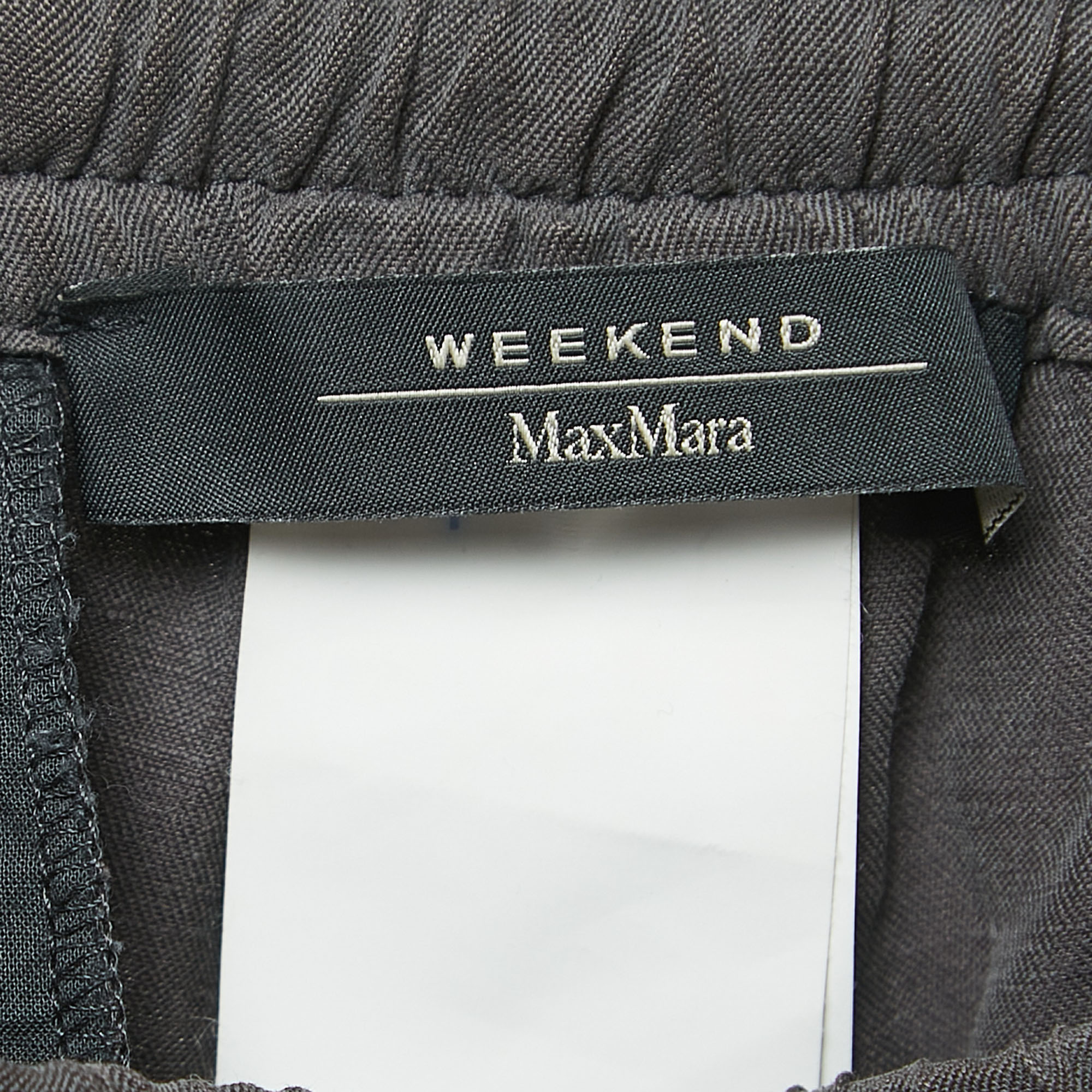 Weekend Max Mara Grey Silk Blend Drawstring Pants S