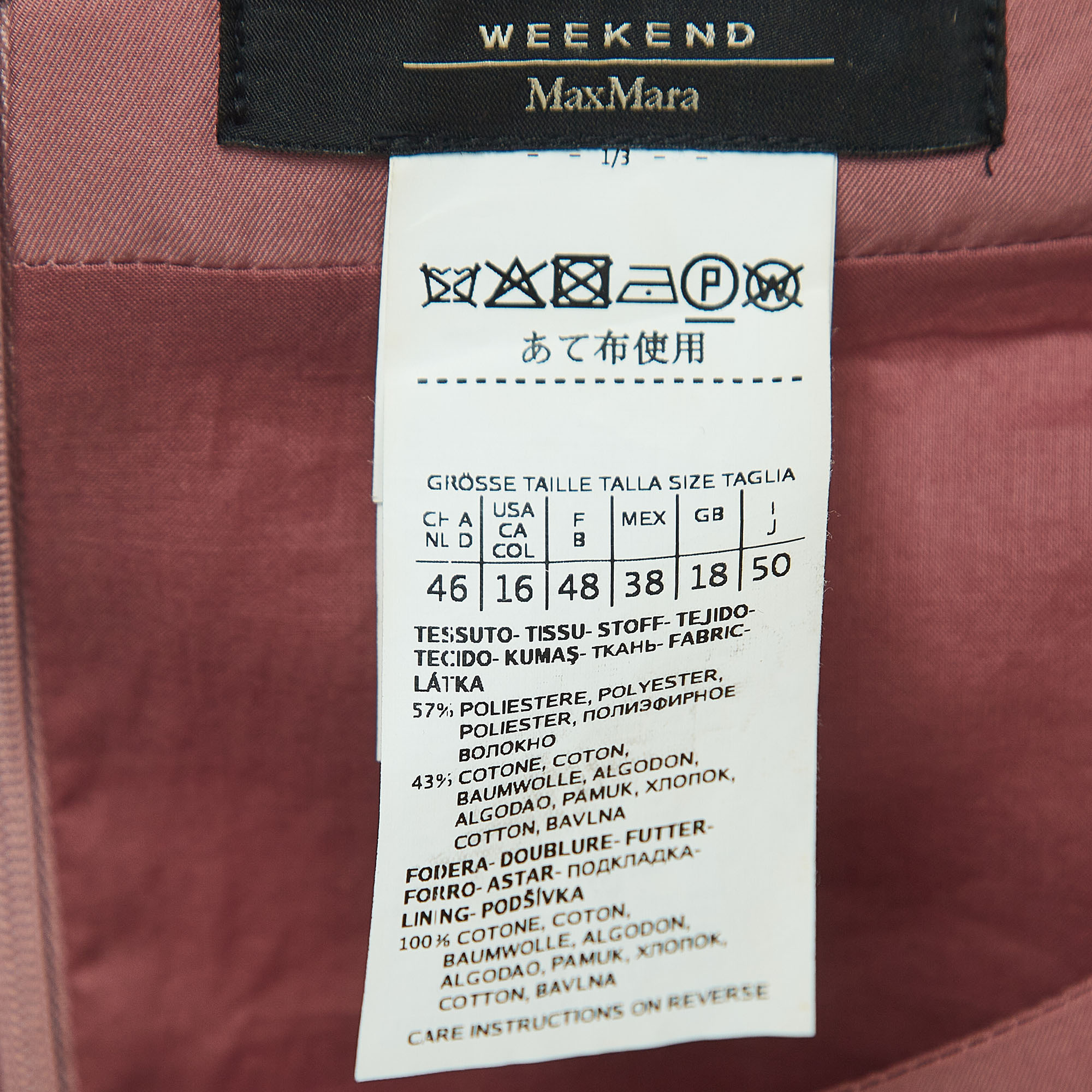 Weekend Max Mara Dusty Pink Cotton Blend Belted Wide Leg Jumpsuit XL