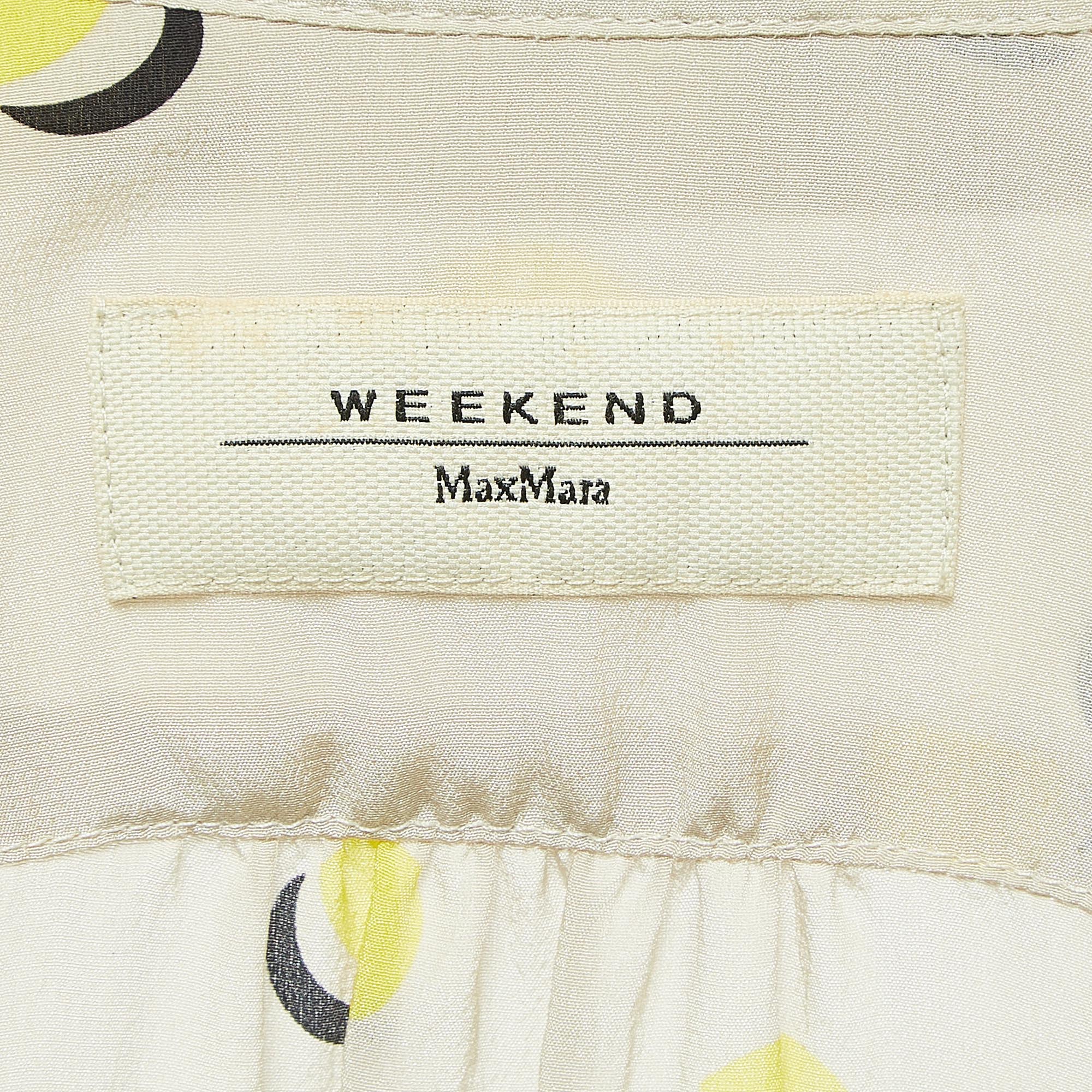 Weekend Max Mara Beige Printed Silk Shirt M