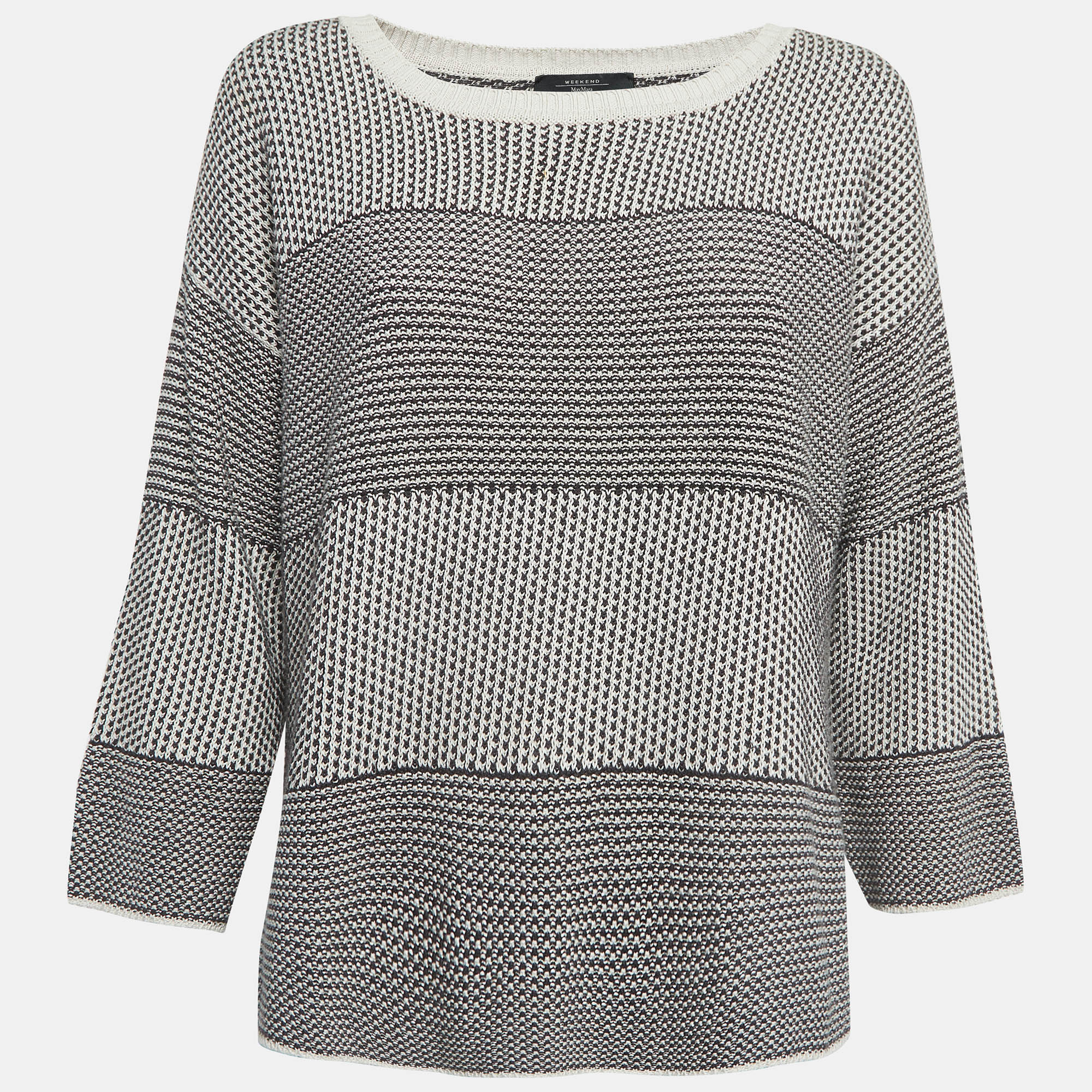 

Weekend Max Mara Monochrome Patterned Knit Long Sleeve Sweatshirt, Grey