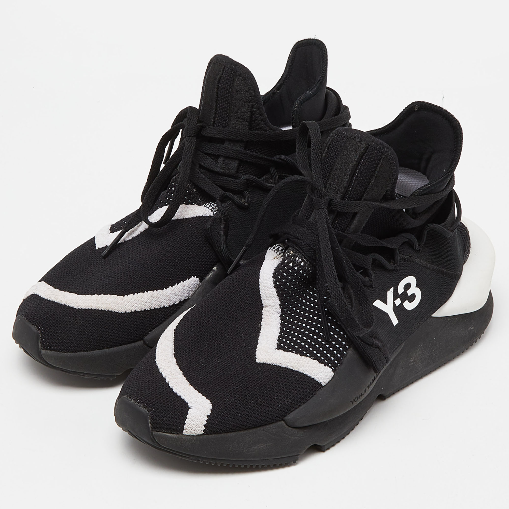 Y-3 Black Knit Fabric  Cloth Low Trainers  Sneakers Size 39.5