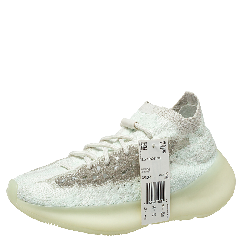Yeezy x Adidas Grey/White Cotton Knit Boost 380 Alien Sneakers Size 36