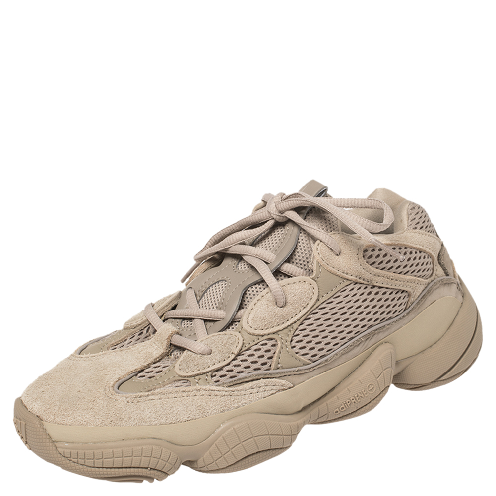 Yeezy x Adidas Beige Mesh And Suede 500 Taupe Light Sneakers Size 40