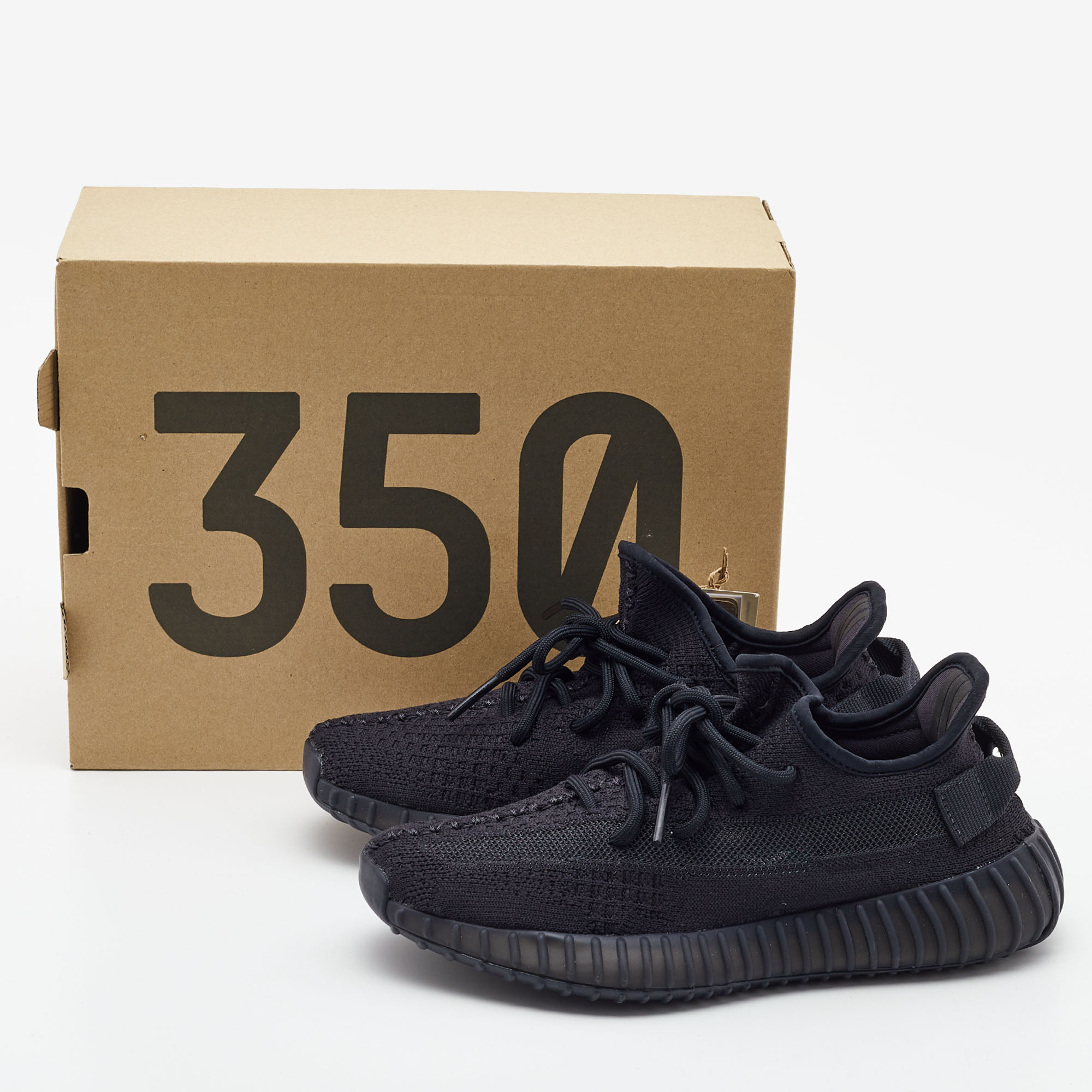 Yeezy X Adidas Black Fabric Boost 350 V2 Cinder Sneakers Size 38