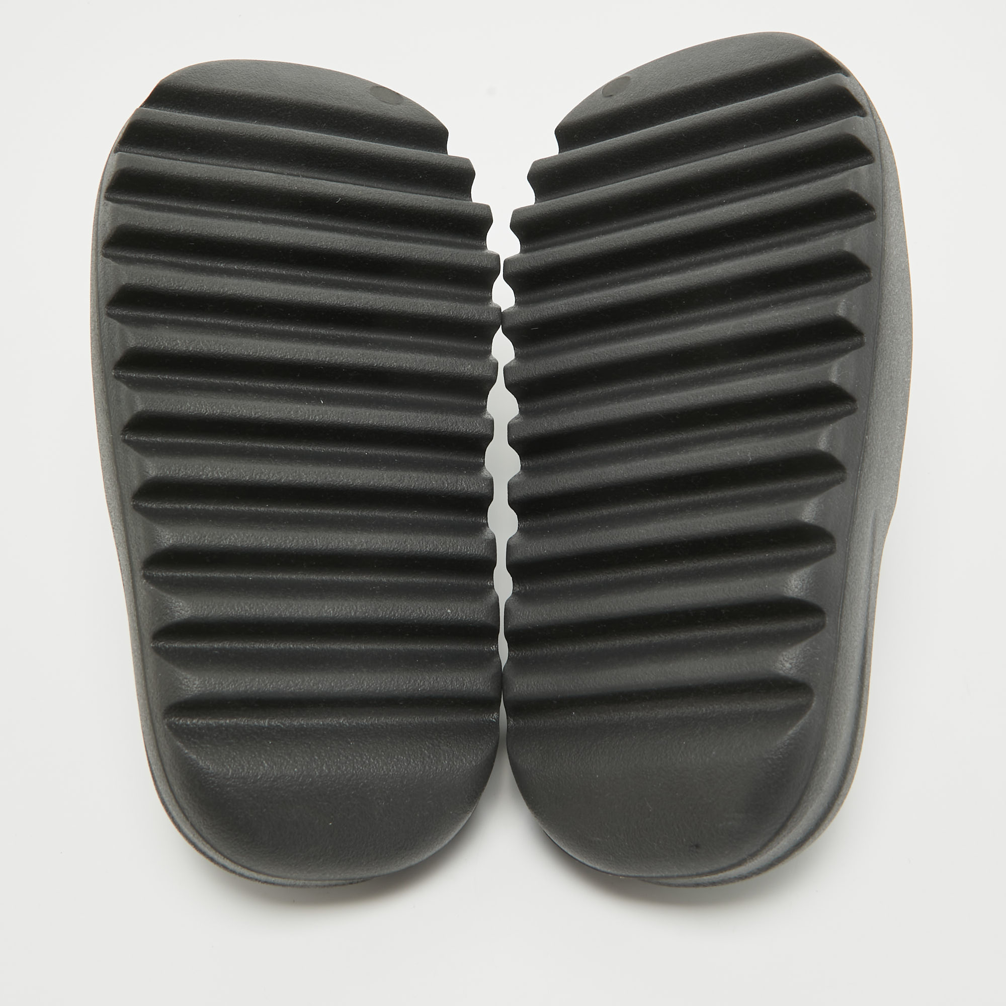 Yeezy X Adidas Black Rubber Onyx Flat Slides Size 37