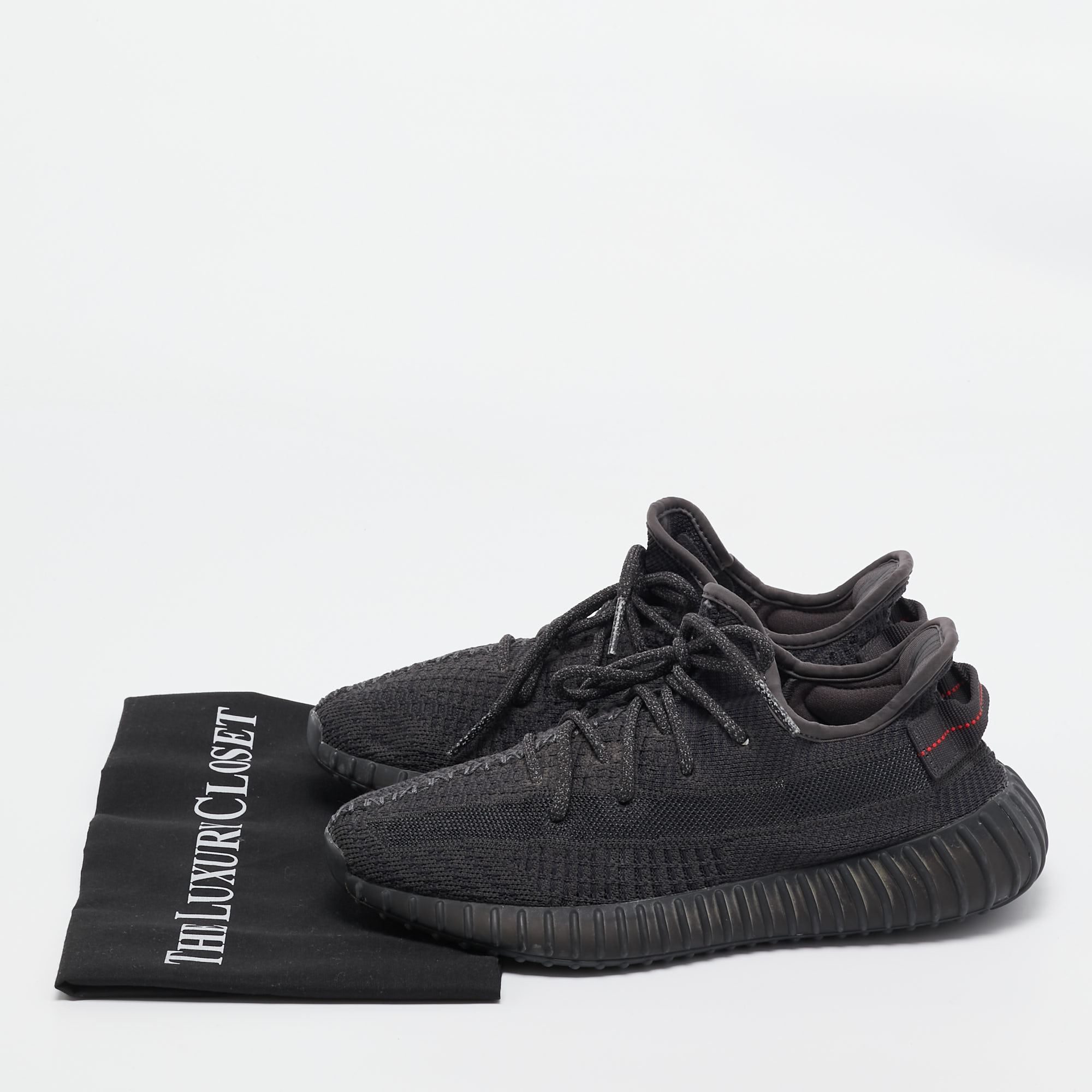 Yeezy X Adidas Black Mesh And Fabric Boost 350 V2 Black Sneakers Size 40