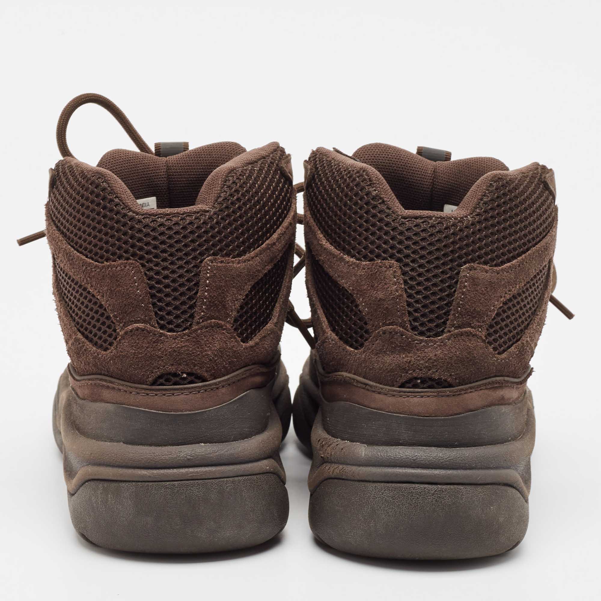 Yeezy X Adidas Brown Suede And Mesh Oil Desert Boots Size 39 1/3