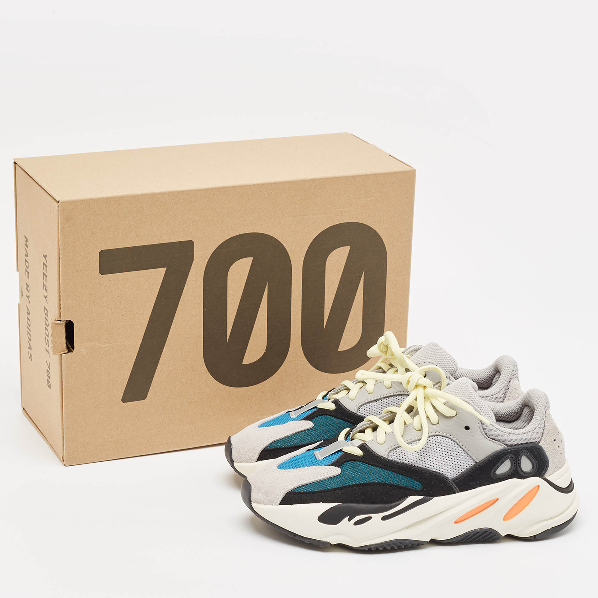 Yeezy X Adidas Multicolor Mesh And Suede Boost 700 Wave Runner Sneakers Size 38 2/3