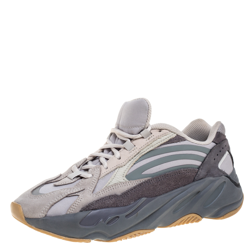 Image of Yeezy x Adidas Grey Suede and Leather Boost  V Tephra Sneakers Size .