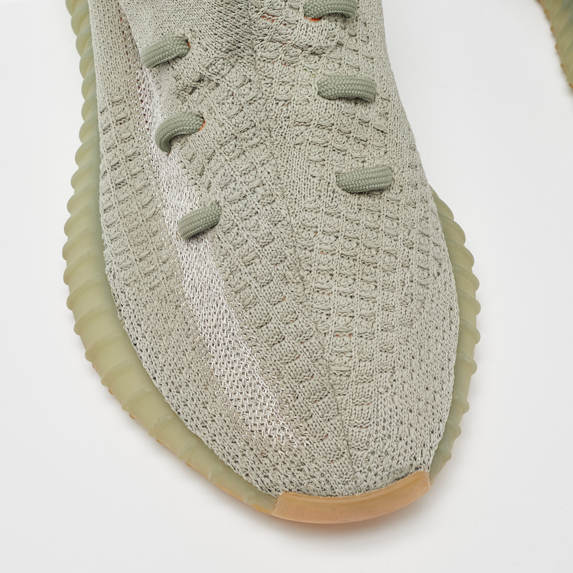Yeezy X Adidas Green Knit Fabric Boost 350 V2 Desert-Sage Sneakers Size 38