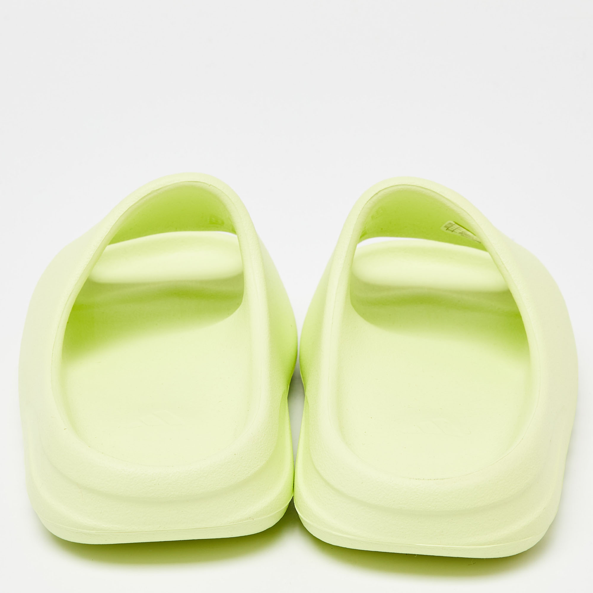 Yeezy X Adidas Glow Green Rubber Slides Size 38