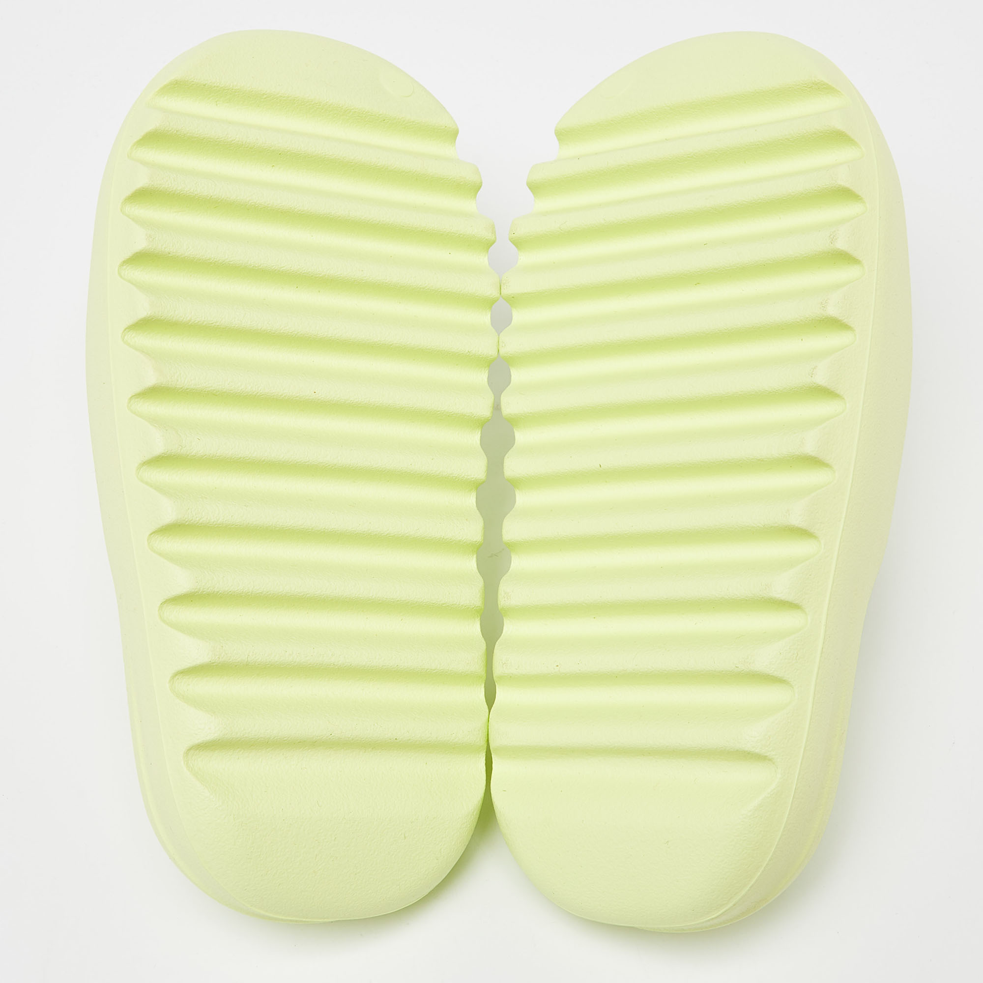 Yeezy X Adidas Glow Green Rubber Slides Size 38