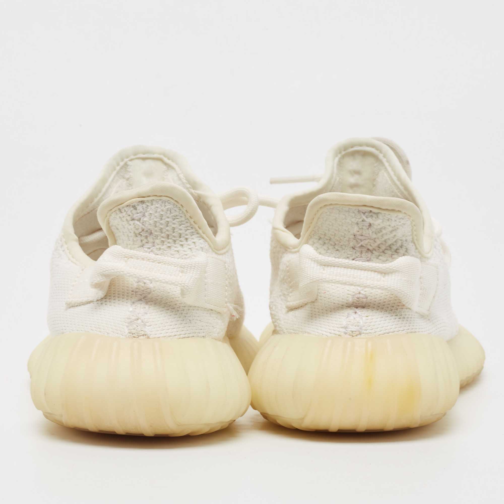 Yeezy X Adidas Cotton Knit Boost 350 V2 Triple White Sneakers Size FR 37 1/3