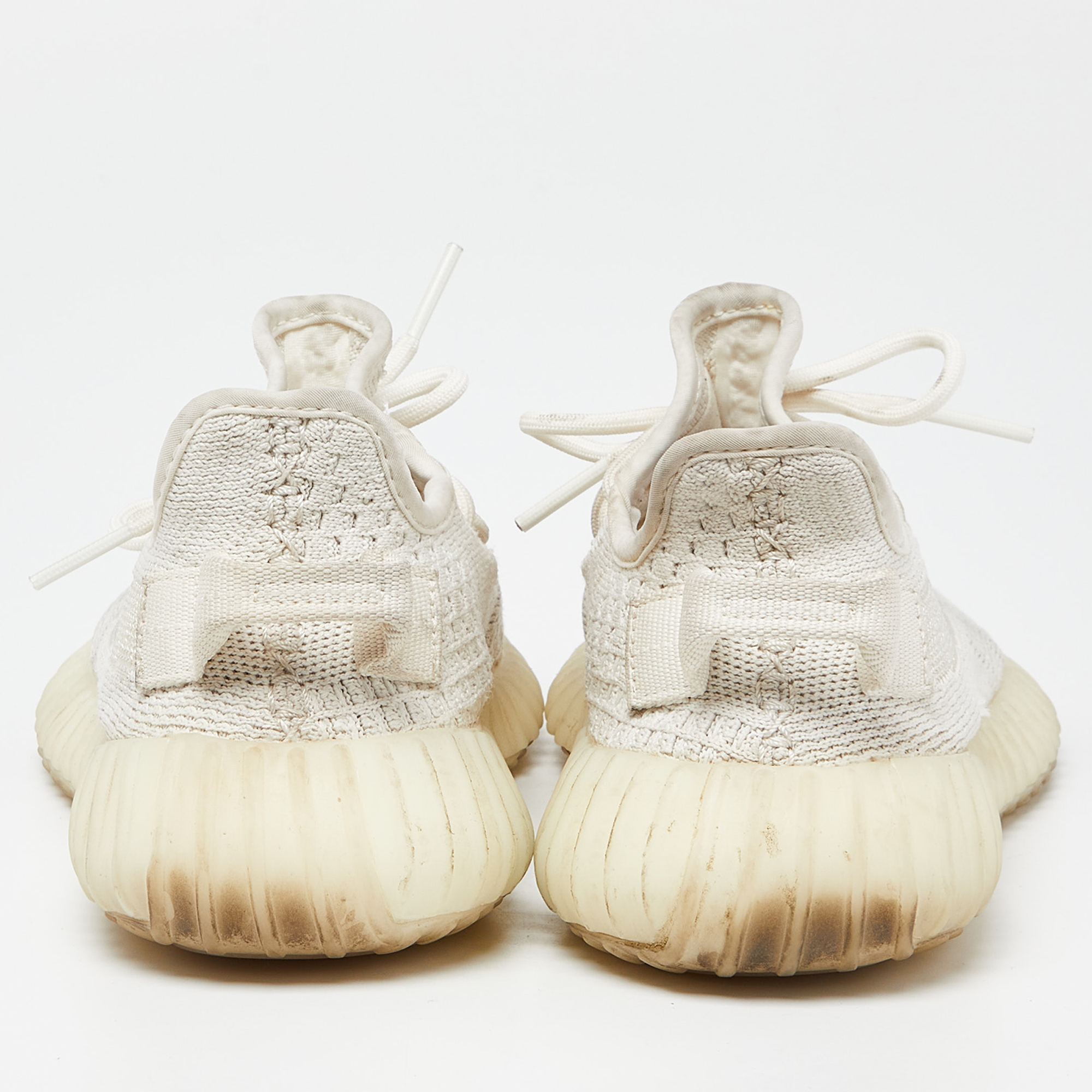 Yeezy X Adidas Cream Knit Fabric Boost 350 V2 Bone Sneakers Size 37 1/3