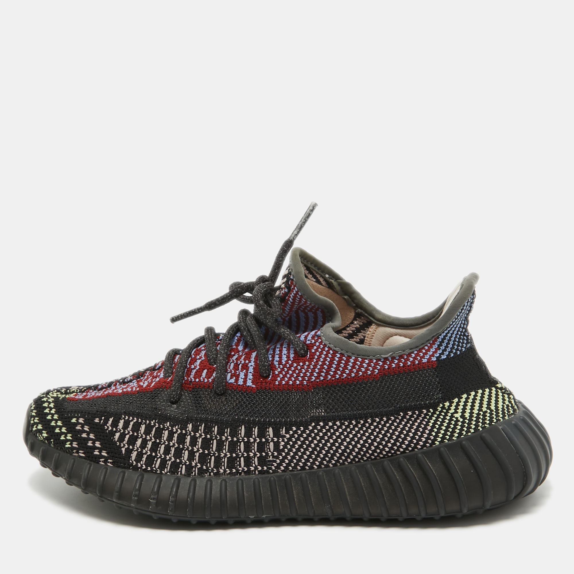 Yeezy X Adidas Black Knit Fabric Boost 350 V2 Yecheil Non-Reflective Sneakers Size 38 2/3