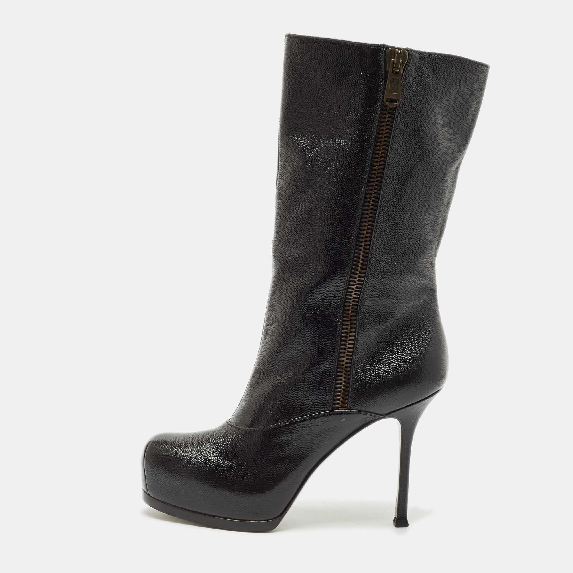 Yves Saint Laurent Black Leather Tribtoo Platform Ankle Boots Size
Yves Saint Laurent Black Leather Tribtoo Platform Ankle Boots Size