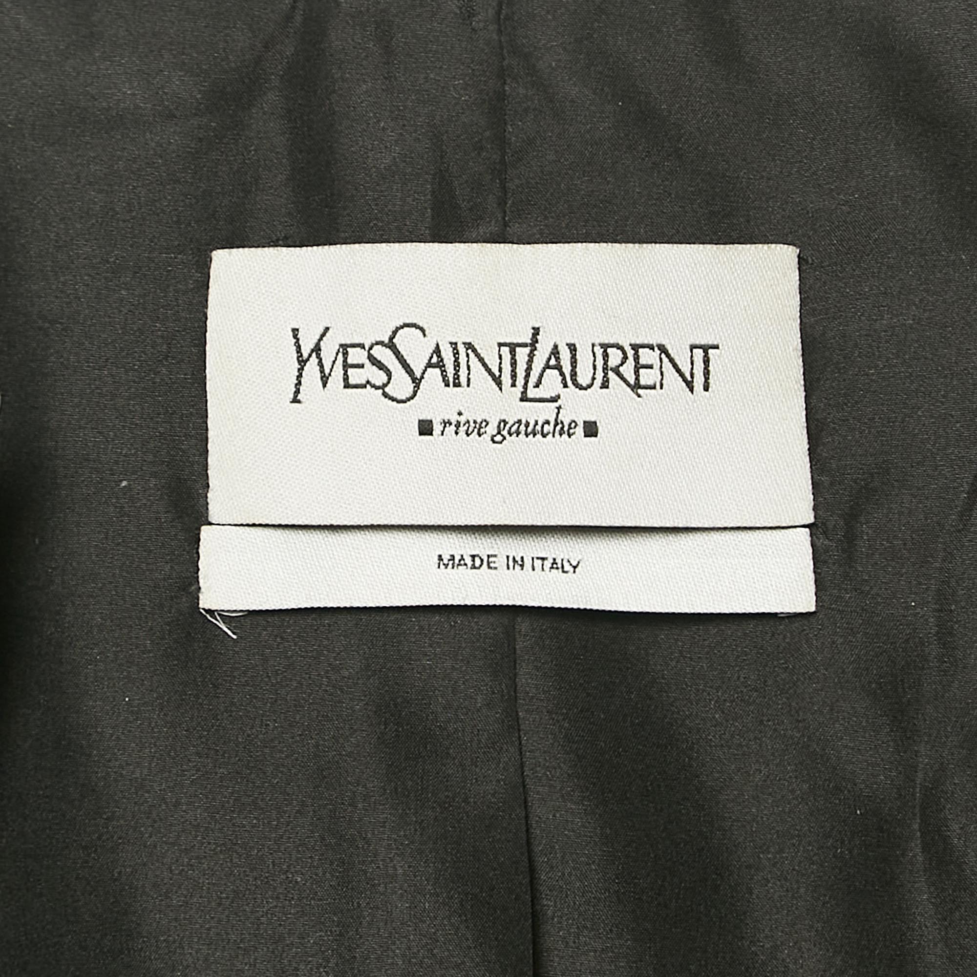 Yves Saint Laurent Vintage Black Textured Wool Blend Jacket S