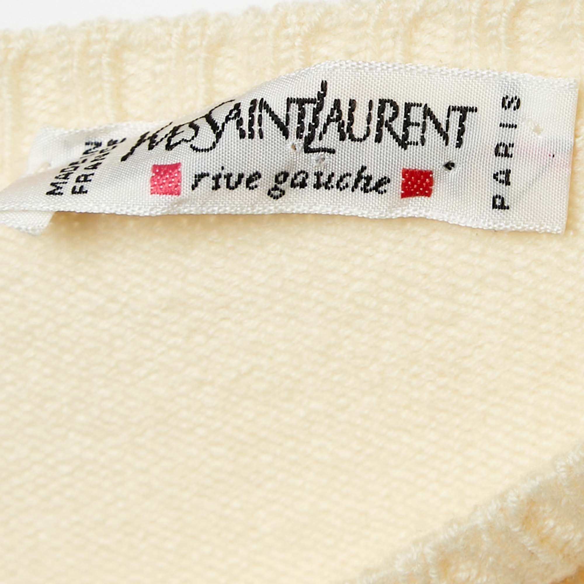 Yves Saint Laurent Vintage Cream Wool Sleeveless Sweater XS