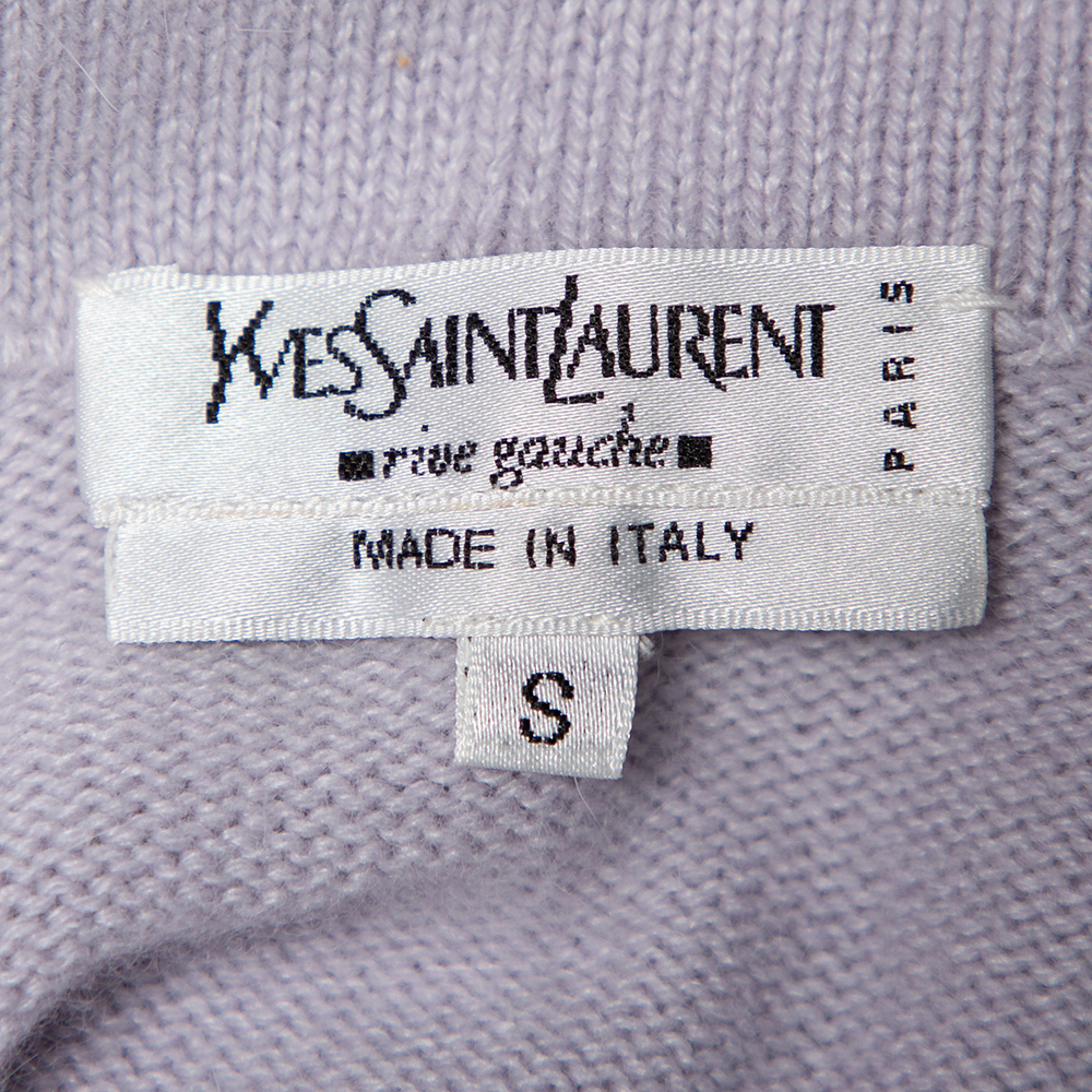 Yves Saint Laurent Rive Gauche Lilac Angora & Wool Cowl Neck Sweater S