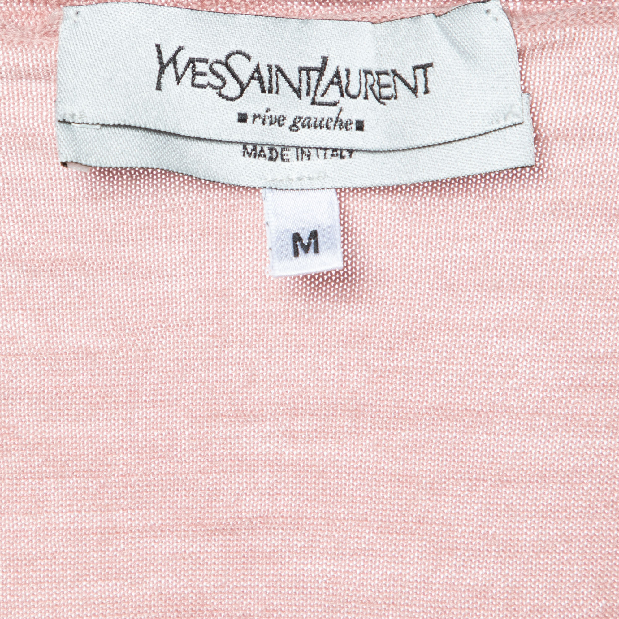 Yves Saint Laurent Pink Wool Cropped Sweater M