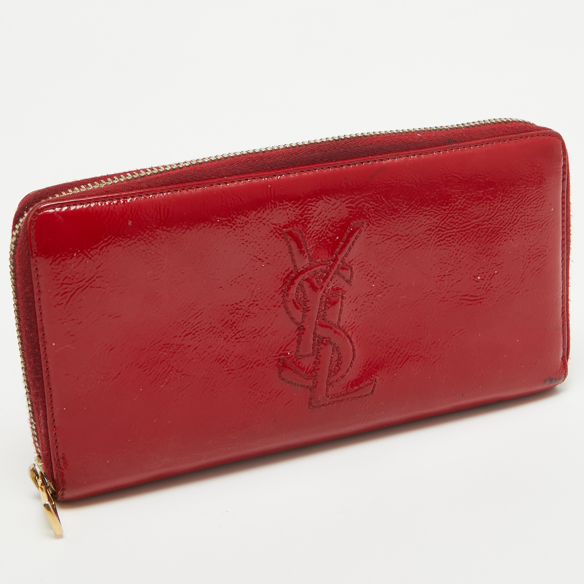 Yves Saint Laurent Red Patent Leather Belle De Jour Wallet