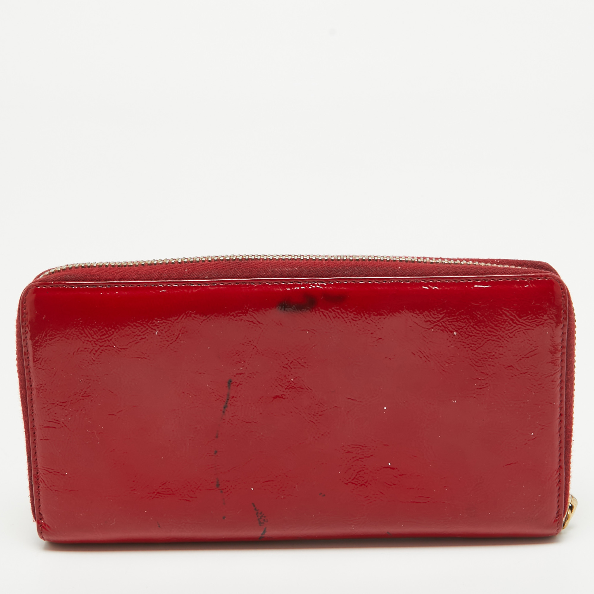 Yves Saint Laurent Red Patent Leather Belle De Jour Wallet